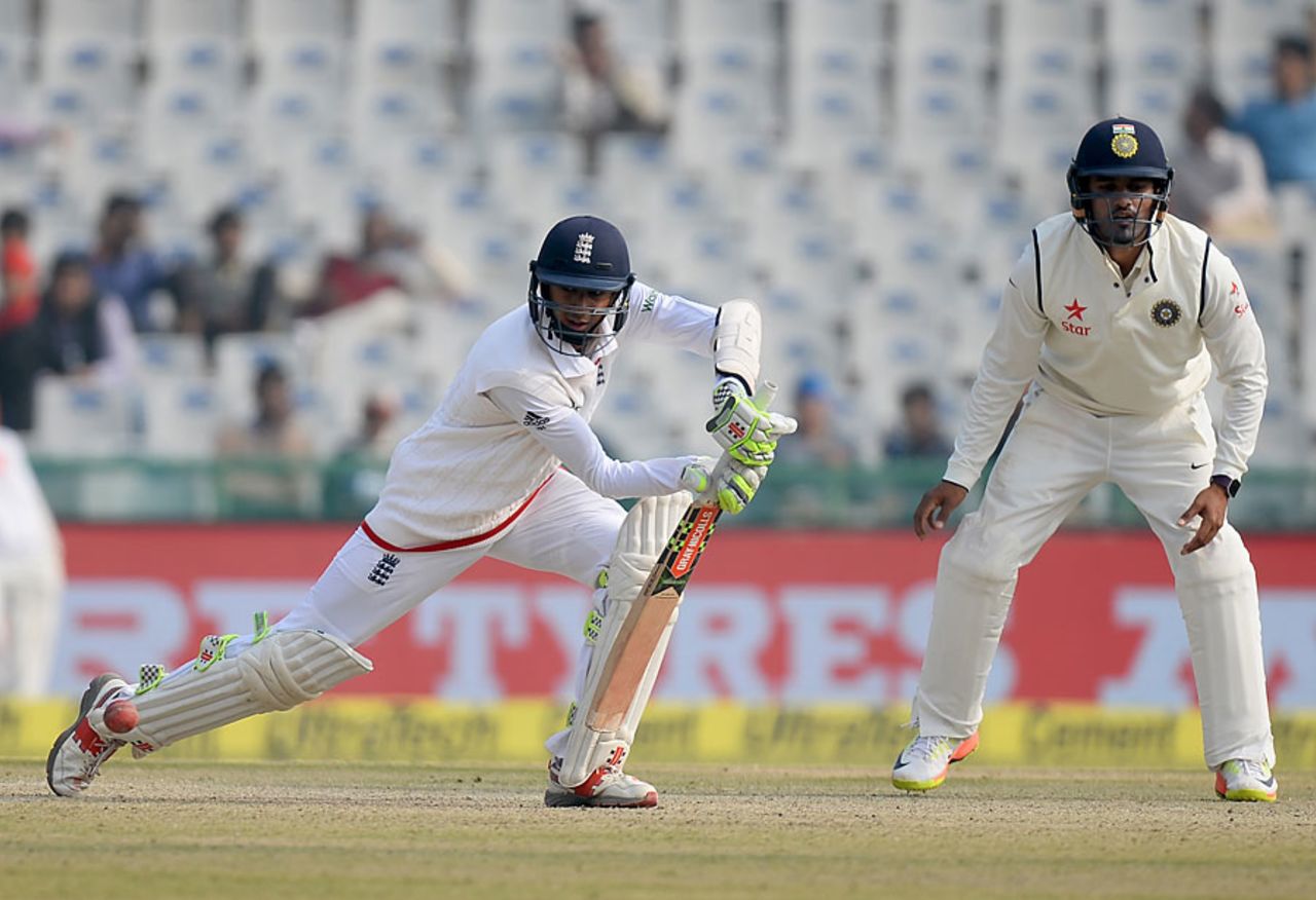 Haseeb Hameed plays well forward, India v England, 3rd Test, Mohali, 4th day, November 29, 2016