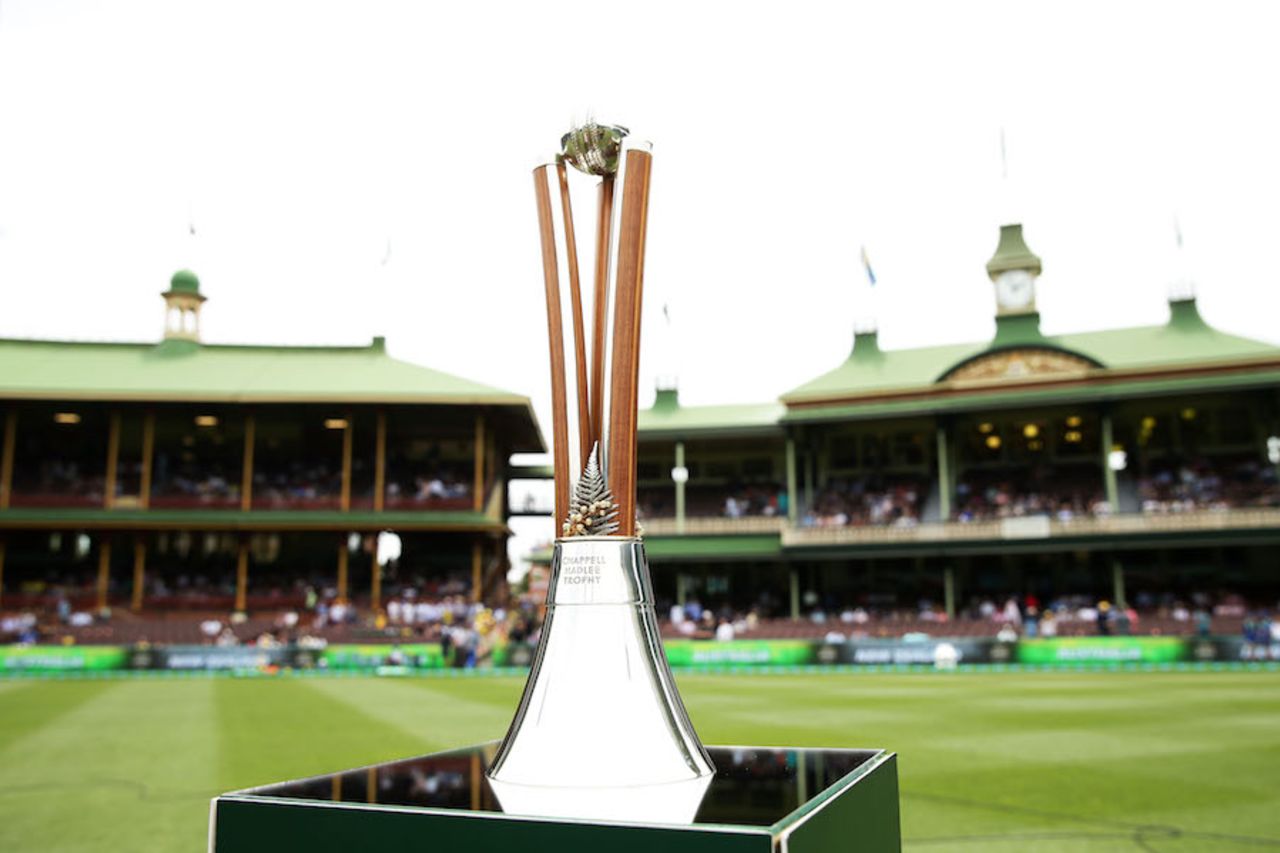 The Chappell-Hadlee trophy on display at the SCG, Australia v New Zealand, 1st ODI, Sydney, December 4, 2016