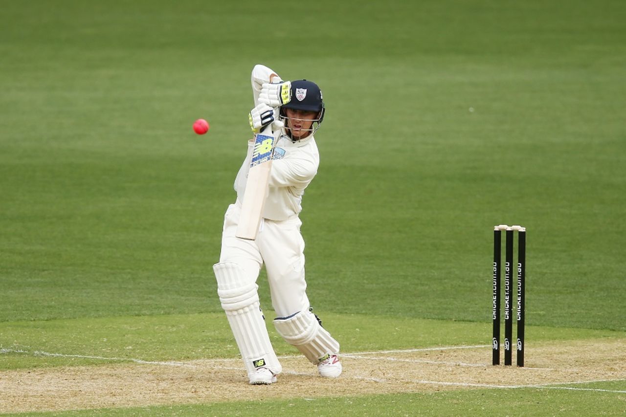 Nic Maddinson drives on his way to his 18th first-class fifty, South Australia v New South Wales, 1st day, Sheffield Shield 2016-17, Adelaide, December 5, 2016