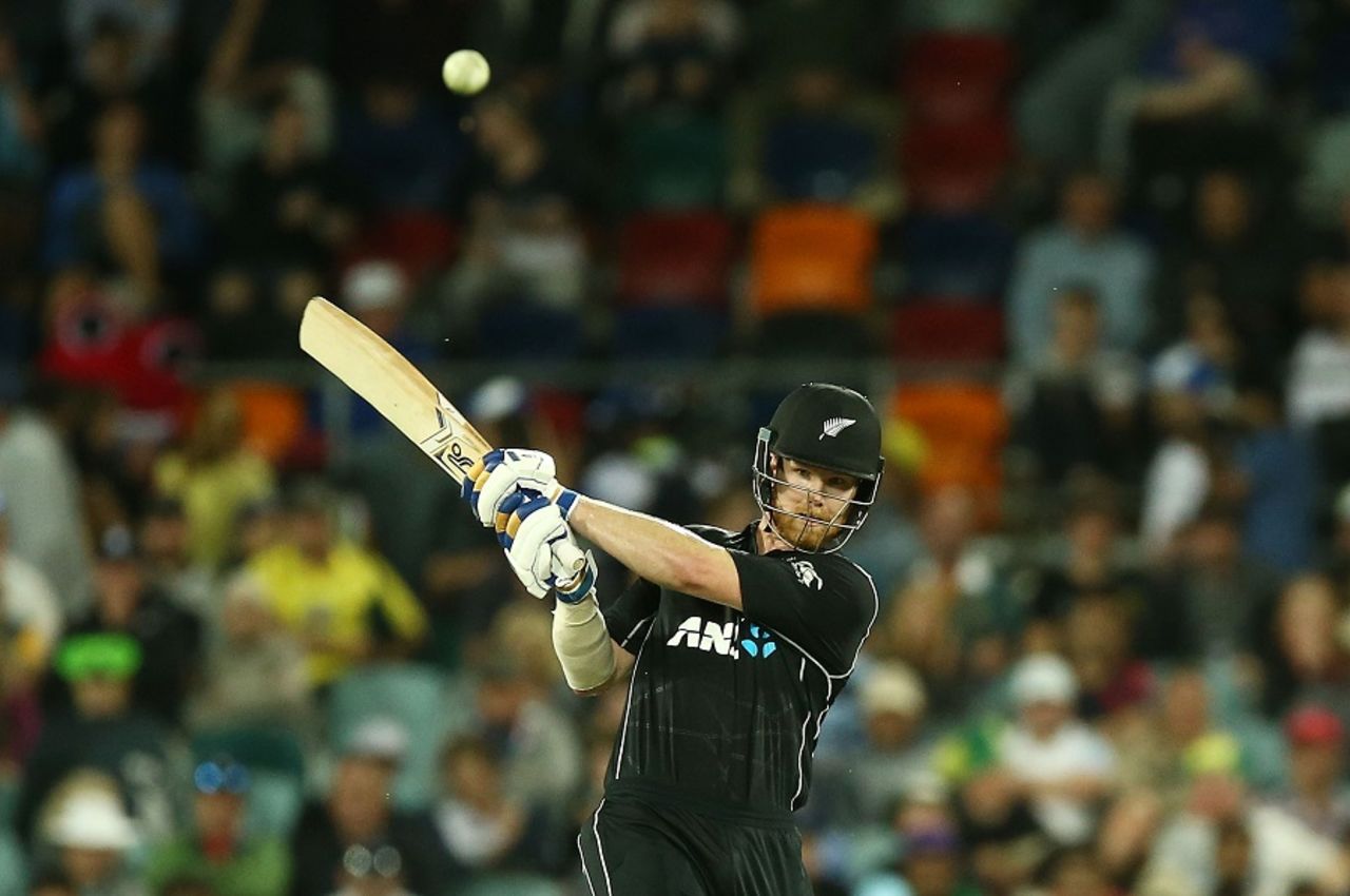 James Neesham swats the ball away, Australia v New Zealand, 2nd ODI, Canberra, December 6, 2016