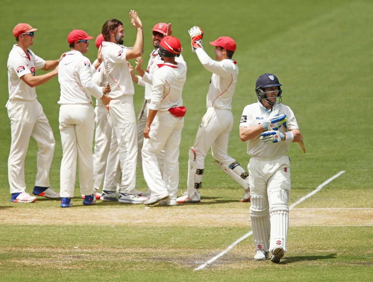 Peter Nevill was pinned lbw by Kane Richardson for 1, South Australia v New South Wales, 3rd day, Sheffield Shield 2016-17, Adelaide, December 7, 2016 