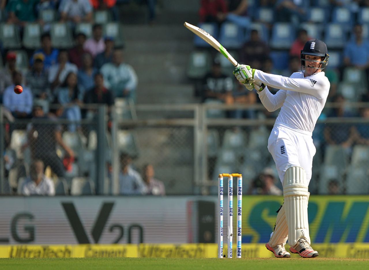 After a nervy start, Keaton Jennings settled into his first Test innings, India v England, 4th Test, Mumbai, 1st day, December 8, 2016