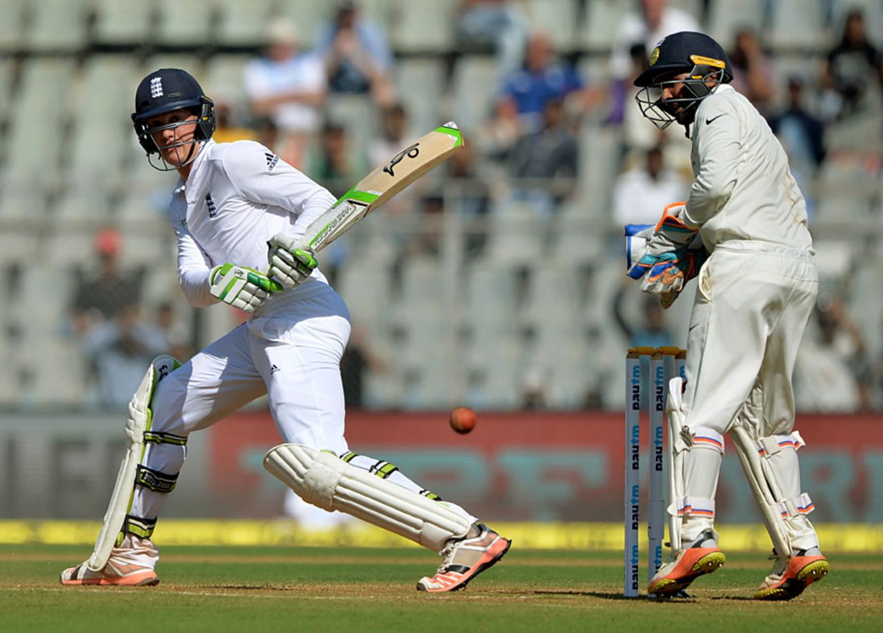 Keaton Jennings reached his century with a reverse sweep, India v England, 4th Test, Mumbai, 1st day, December 8, 2016