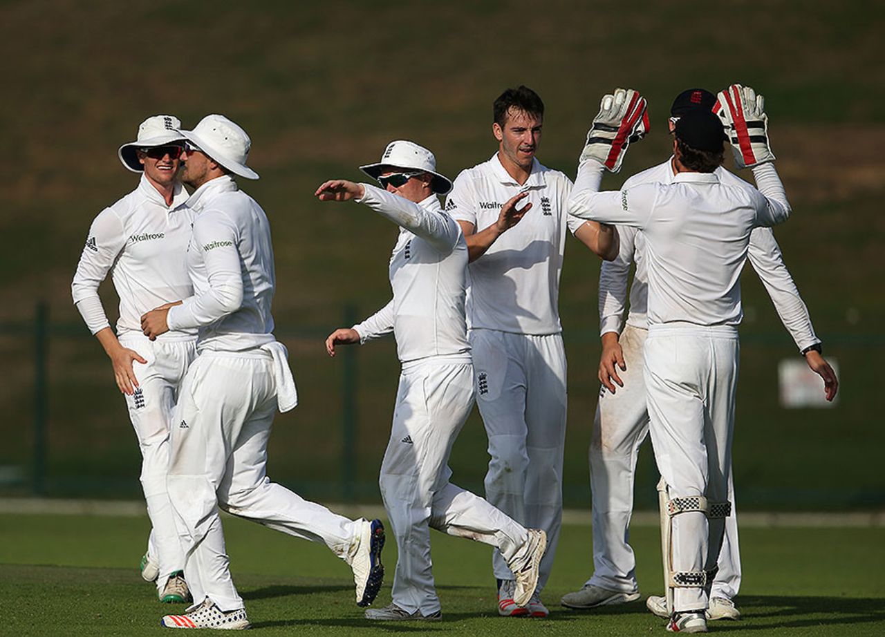 Toby Roland-Jones claimed five wickets for England Lions on the second day of the tour match against Afghanistan, Zayed Cricket Stadium, Abu Dhabi, December 8, 2016