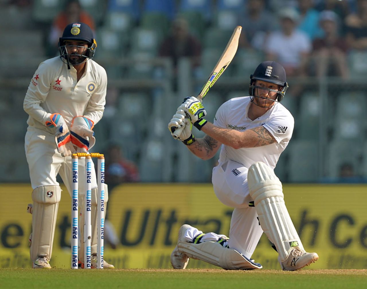 Ben Stokes showed positive intent early on the second day, India v England, 4th Test, Mumbai, 2nd day, December 9, 2016