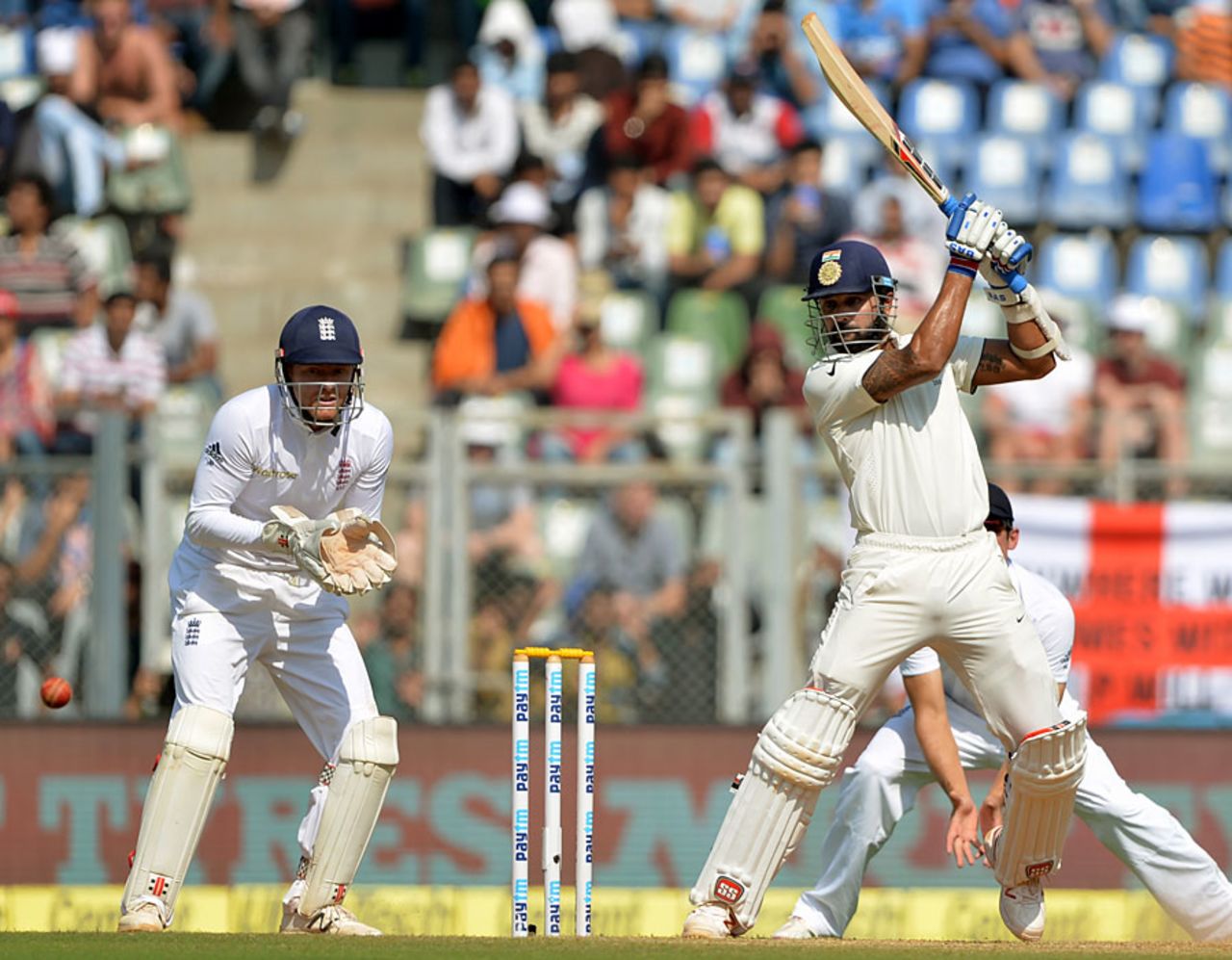 M Vijay drives off the back foot, India v England, 4th Test, Mumbai, 2nd day, December 9, 2016