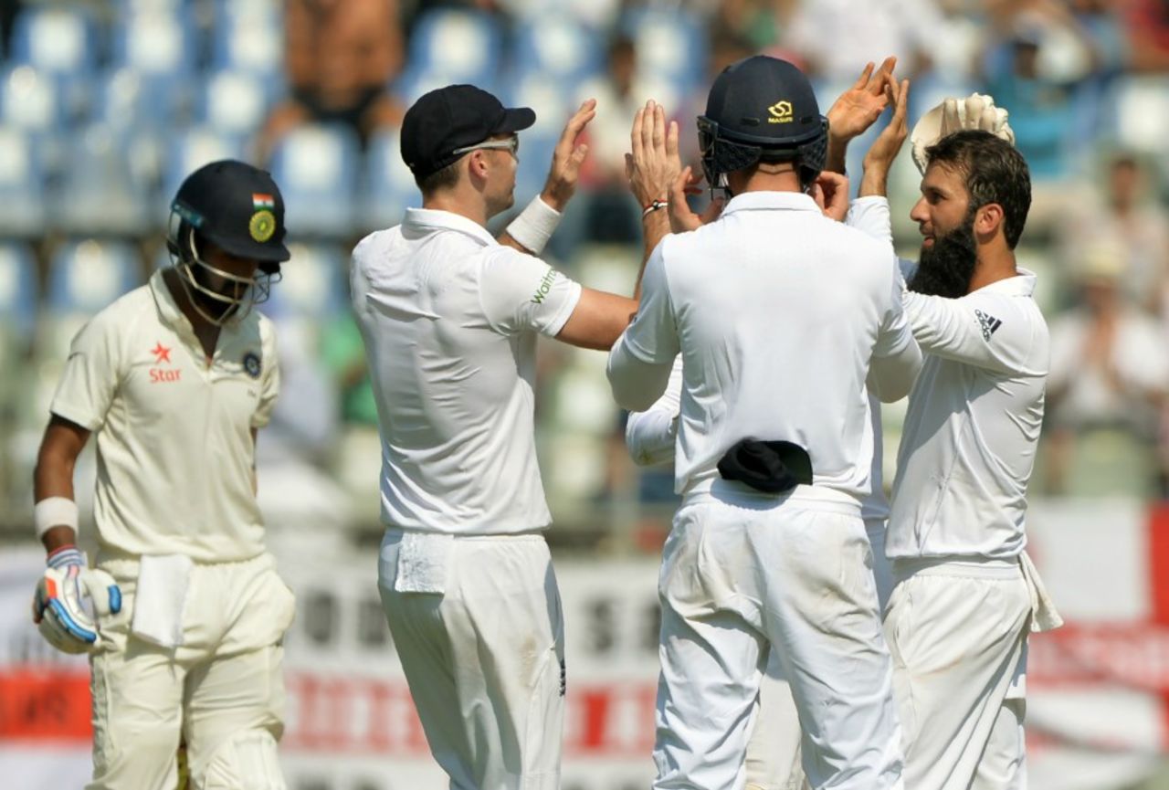 Moeen Ali beat KL Rahul in flight to have him bowled, India v England, 4th Test, Mumbai, 2nd day, December 9, 2016