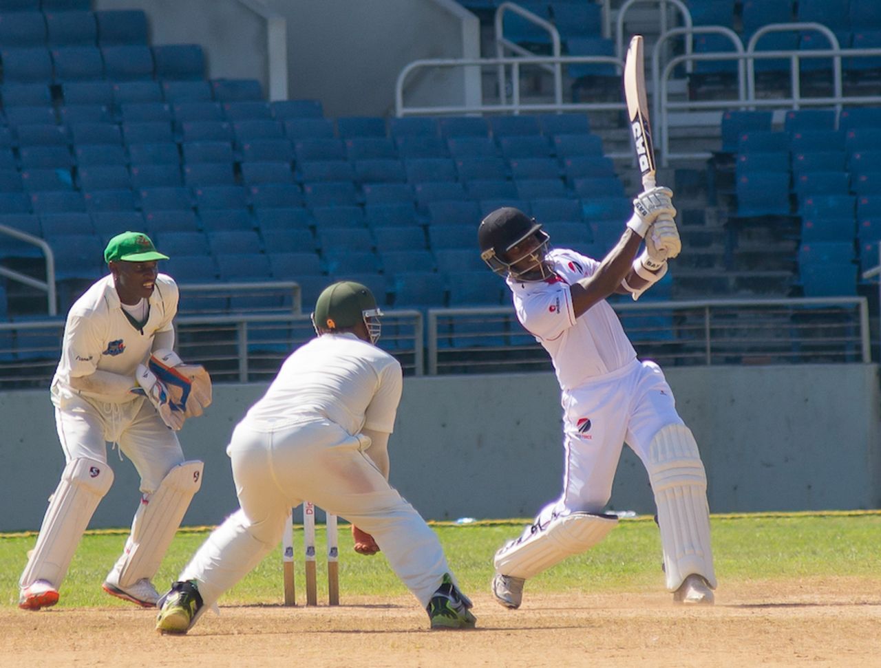 Jason Mohammed attacks during his unbeaten 91, Jamaica v Trinidad & Tobago, WICB Professional Cricket League Regional 4 Day Tournament, Kingston, 2nd day, December 9, 2016