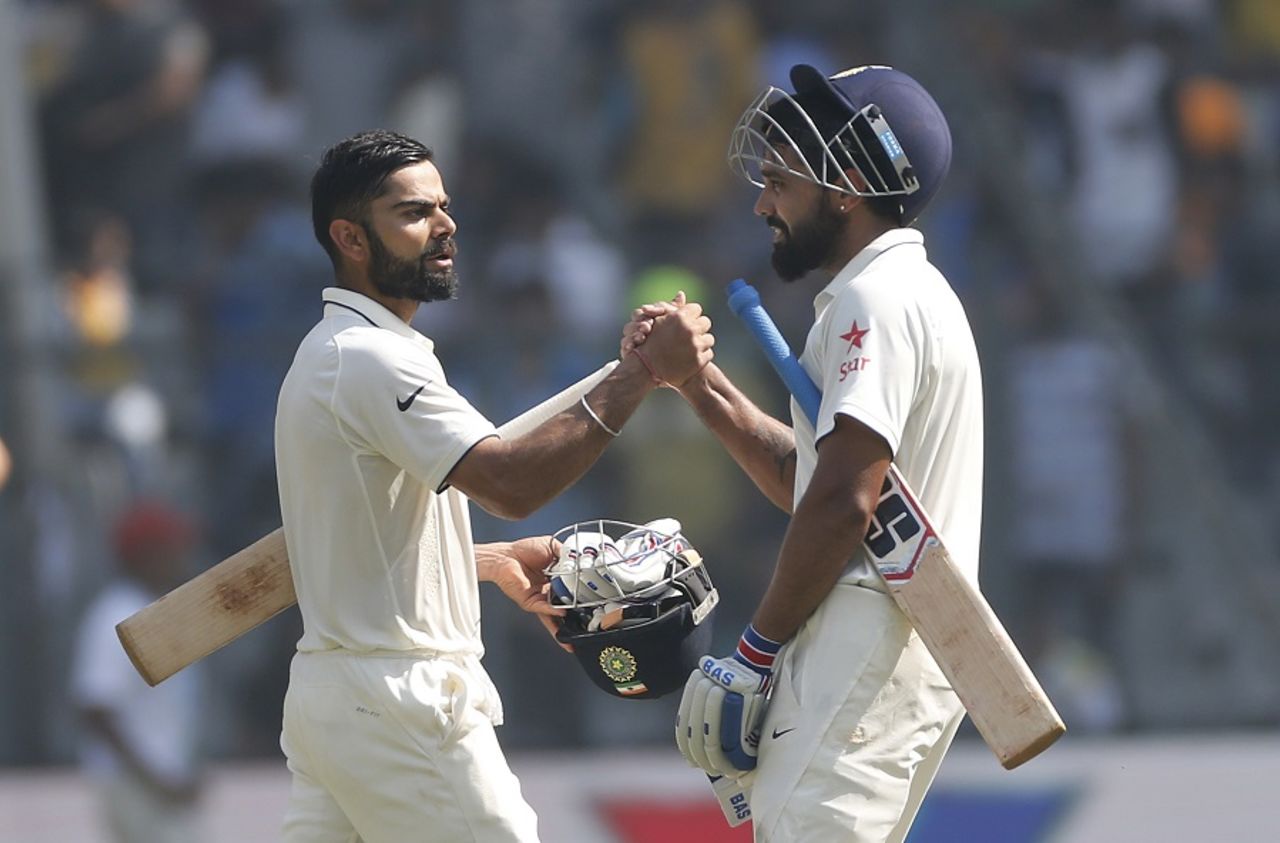 Virat Kohli and M Vijay added 116 together, India v England, 4th Test, Mumbai, 3rd day, December 10, 2016