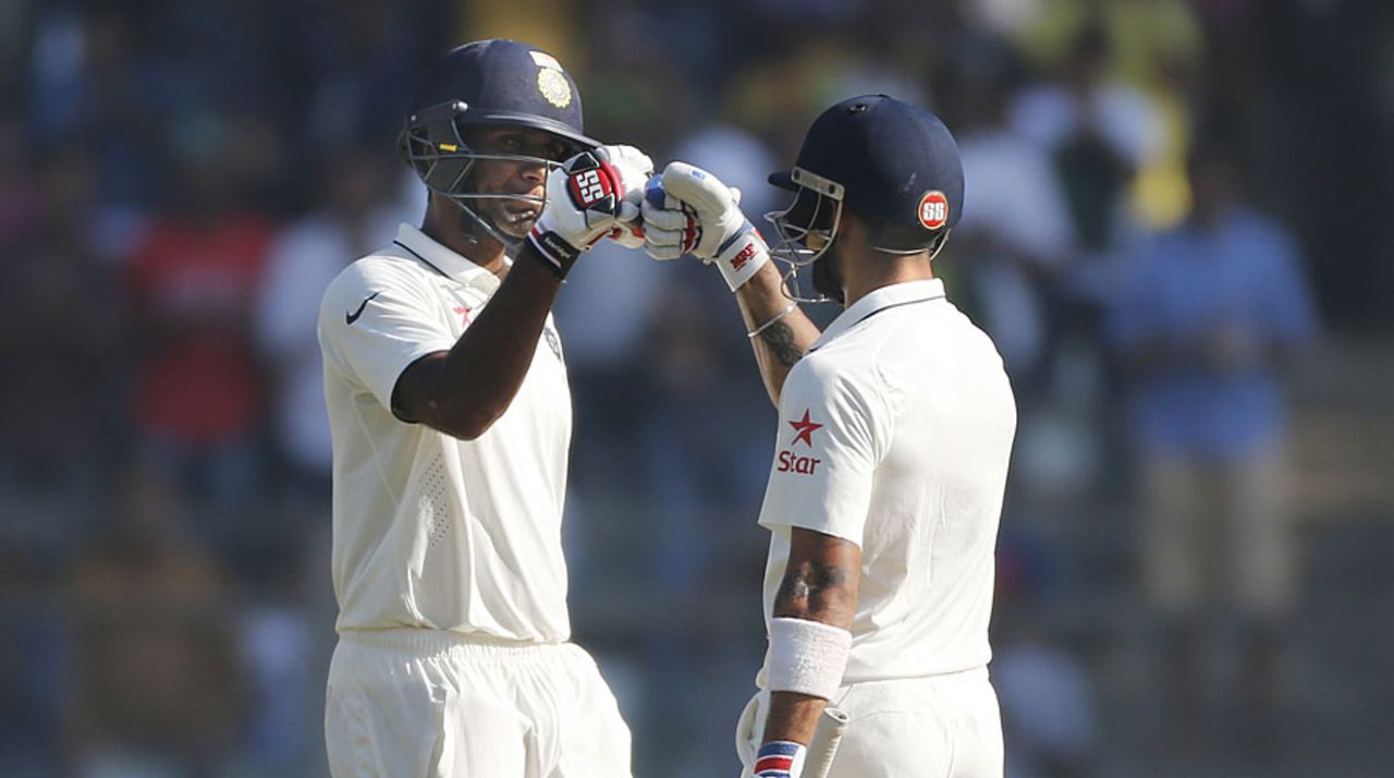 Virat Kohli and Jayant Yadav added an India record eighth-wicket stand, India v England, 4th Test, Mumbai, 4th day, December 11, 2016