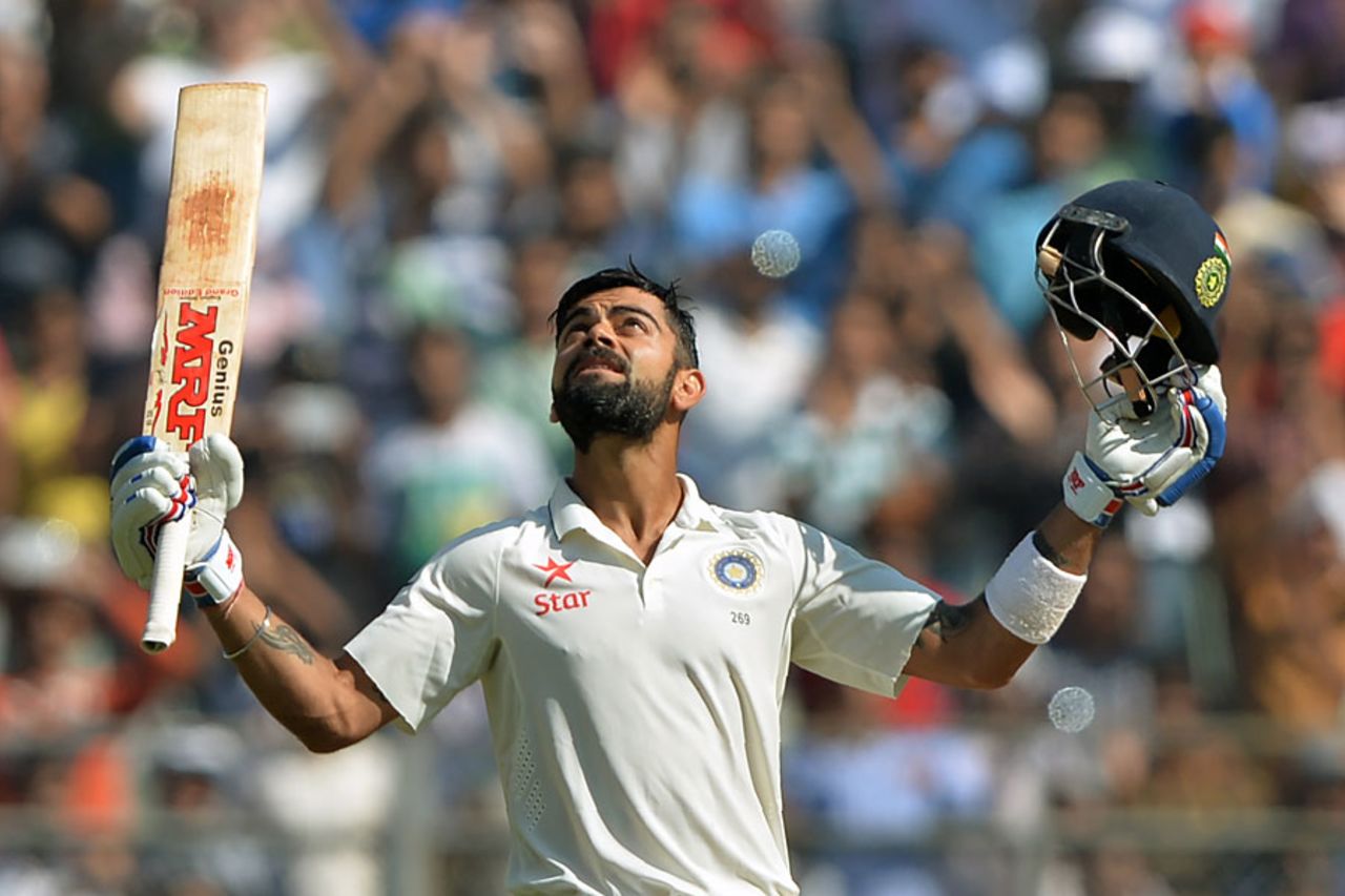 Virat Kohli reached his third double hundred of the year, India v England, 4th Test, Mumbai, 4th day, December 11, 2016