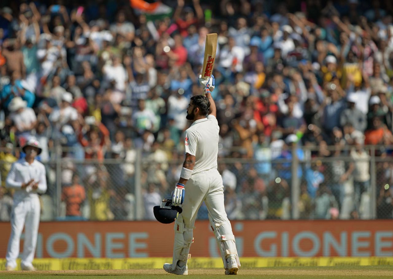 The Mumbai crowd lapped up Virat Kohli's innings, India v England, 4th Test, Mumbai, 4th day, December 11, 2016