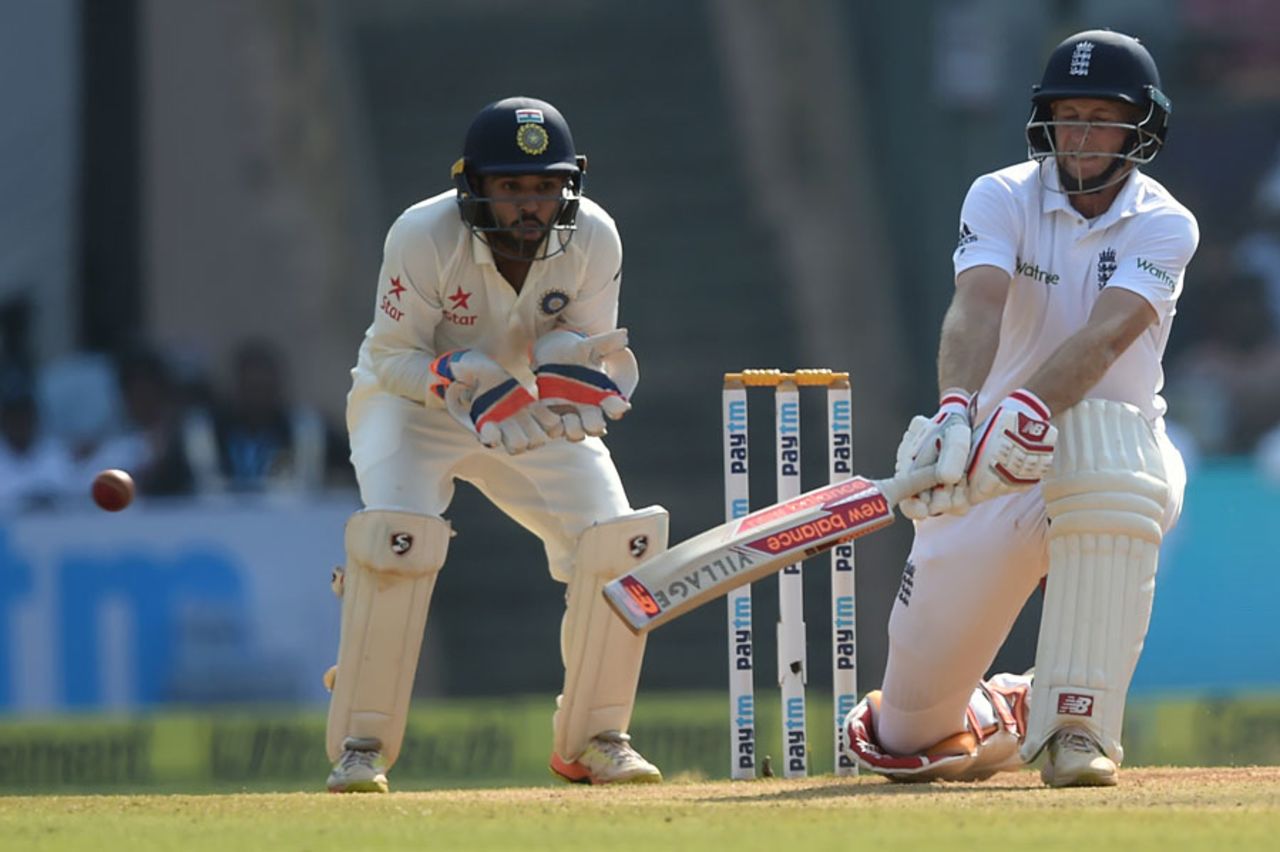 Joe Root reverse sweeps, India v England, 4th Test, Mumbai, 4th day, December 11, 2016