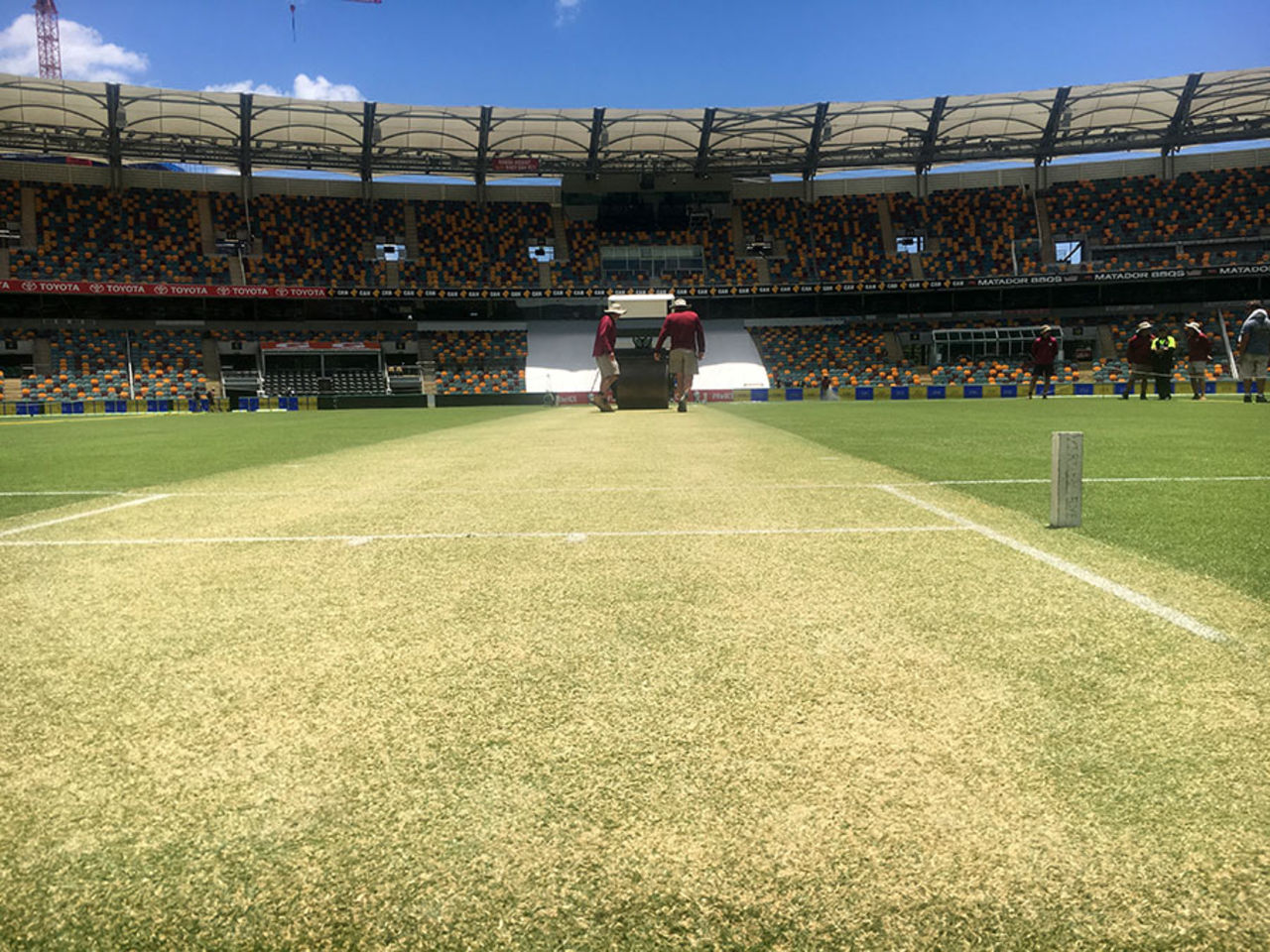 The Gabba pitch on the eve of the first Test between Australia and Pakistan, Brisbane, December 14, 2016