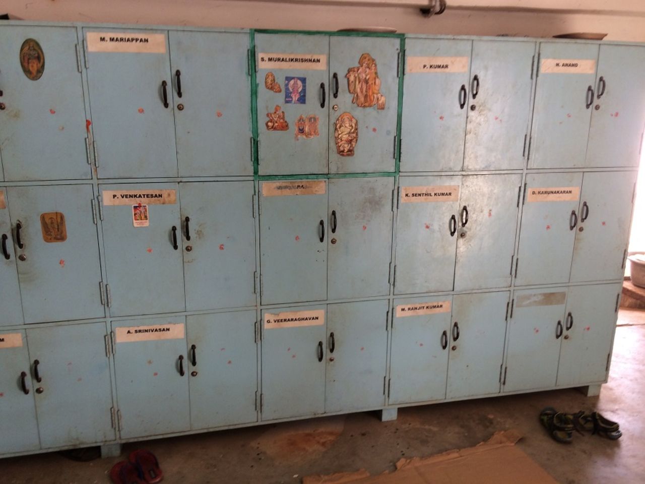 Lockers of the groundstaff at MA Chidambaram stadium, Chennai, December 14, 2016