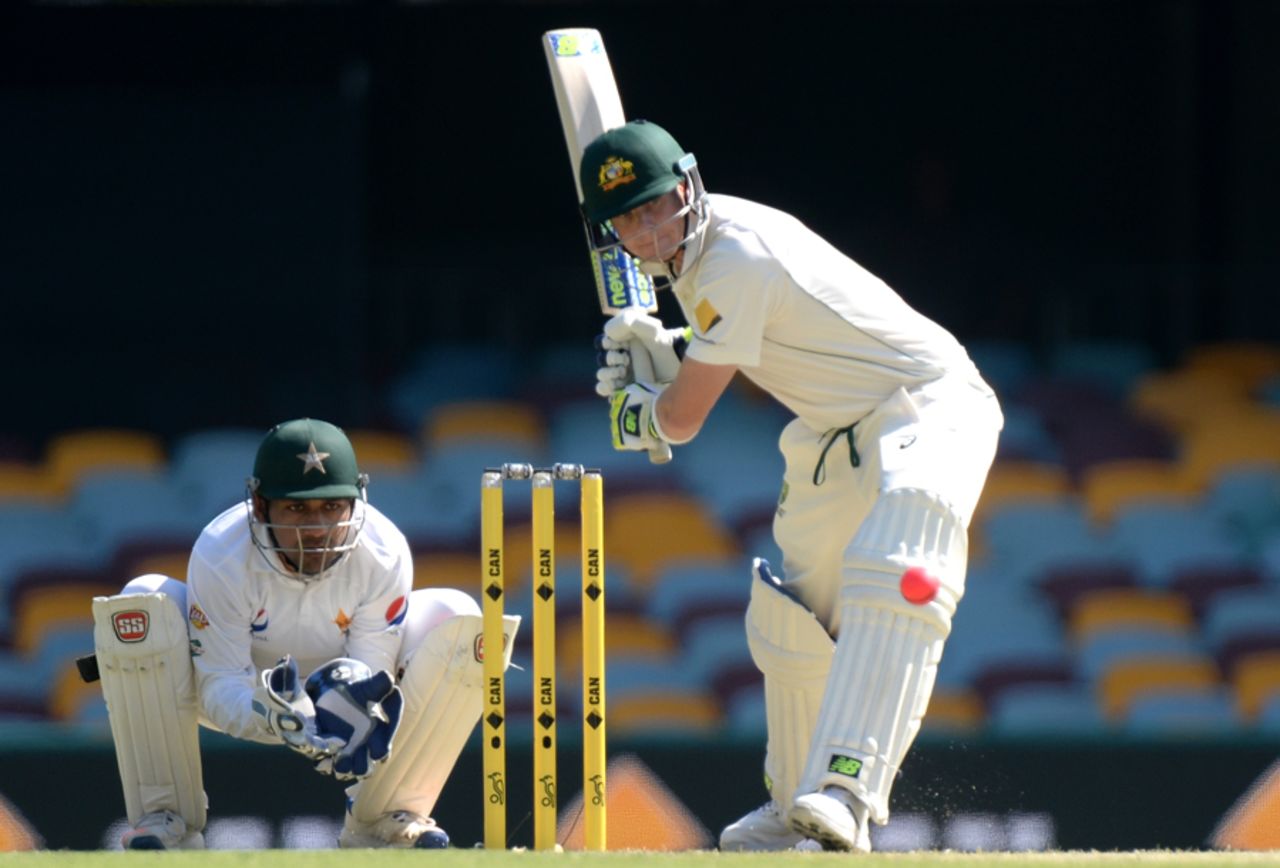 Steven Smith shapes up to drive, Australia v Pakistan 1st Test, 1st day, Brisbane, December 15, 2016