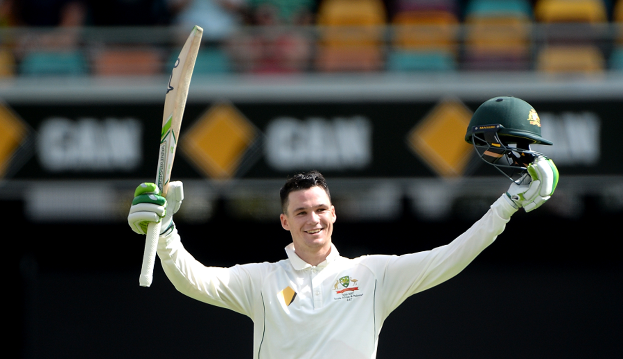 Peter Handscomb reaches his maiden Test ton, Australia v Pakistan, 1st Test, Brisbane, 2nd day, December 16, 2016