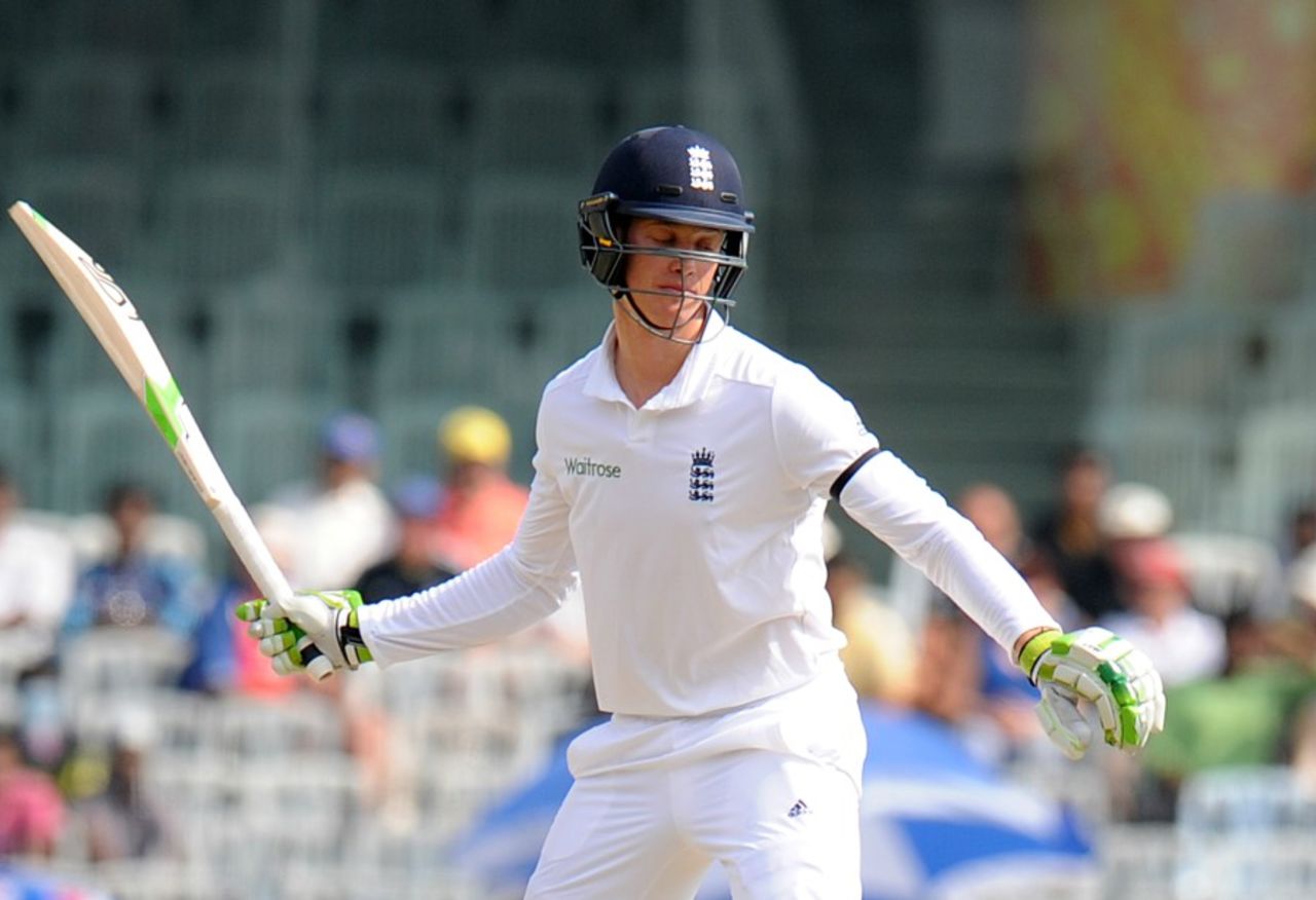 Keaton Jennings was annoyed with the manner of his dismissal, India v England, 5th Test, Chennai, 1st day, December 16, 2016