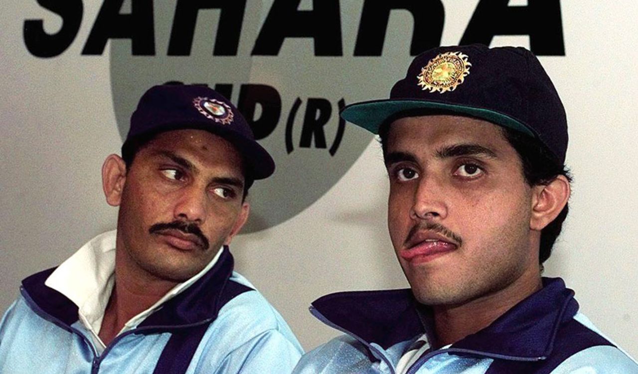 Mohammad Azharuddin attend a press conference in Toronto, September 11, 1998