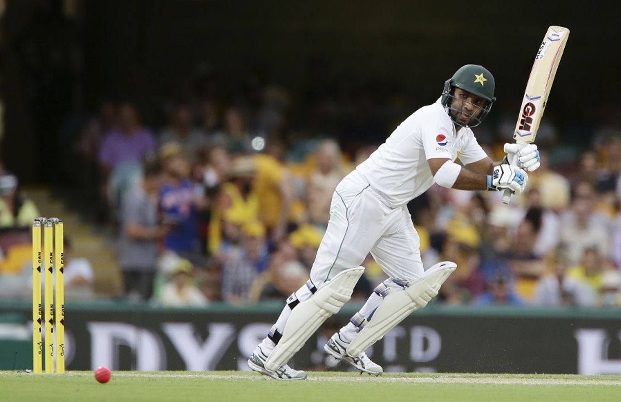 Sami Aslam clips the ball away, Australia v Pakistan, 1st Test, Brisbane, 2nd day, December 16, 2016