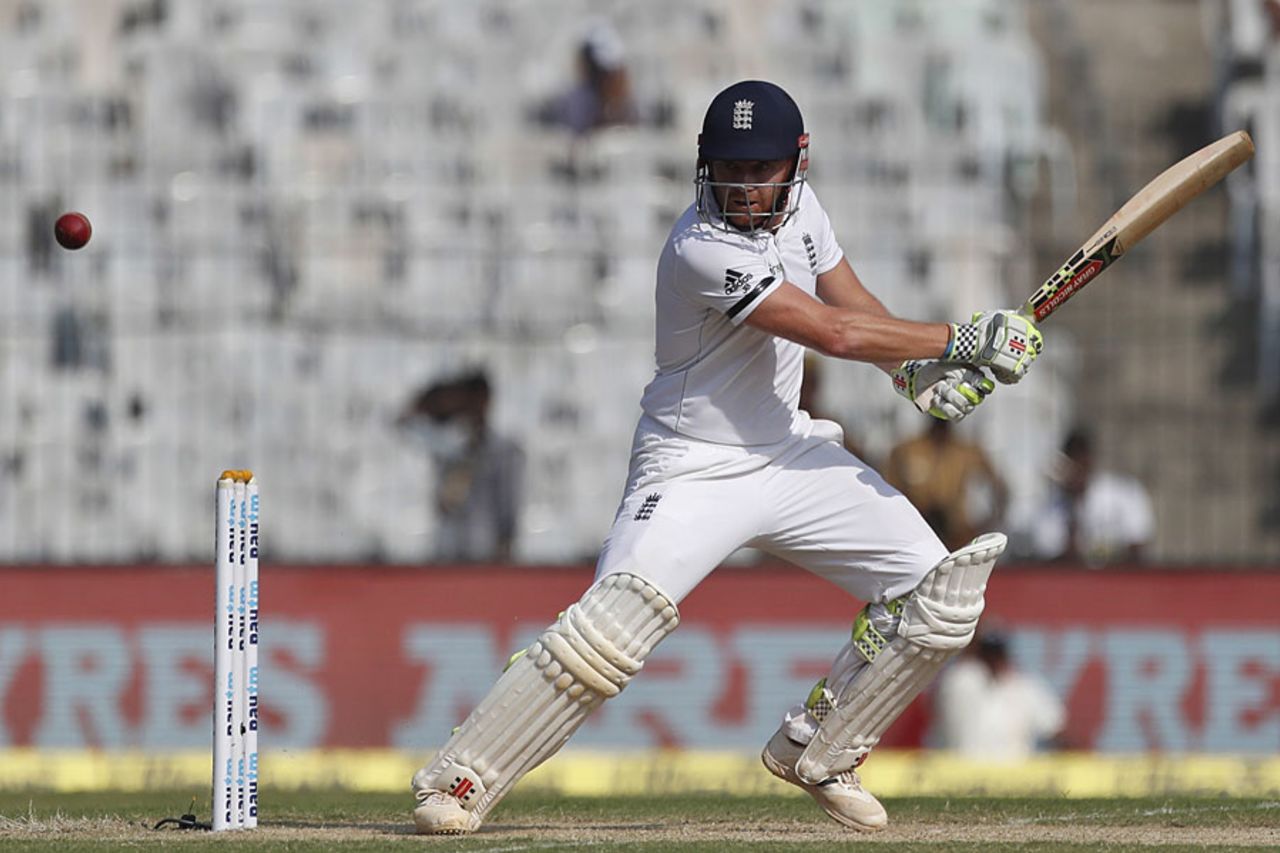 Jonny Bairstow cuts behind square, India v England, 5th Test, Chennai, 1st day, December 16, 2016