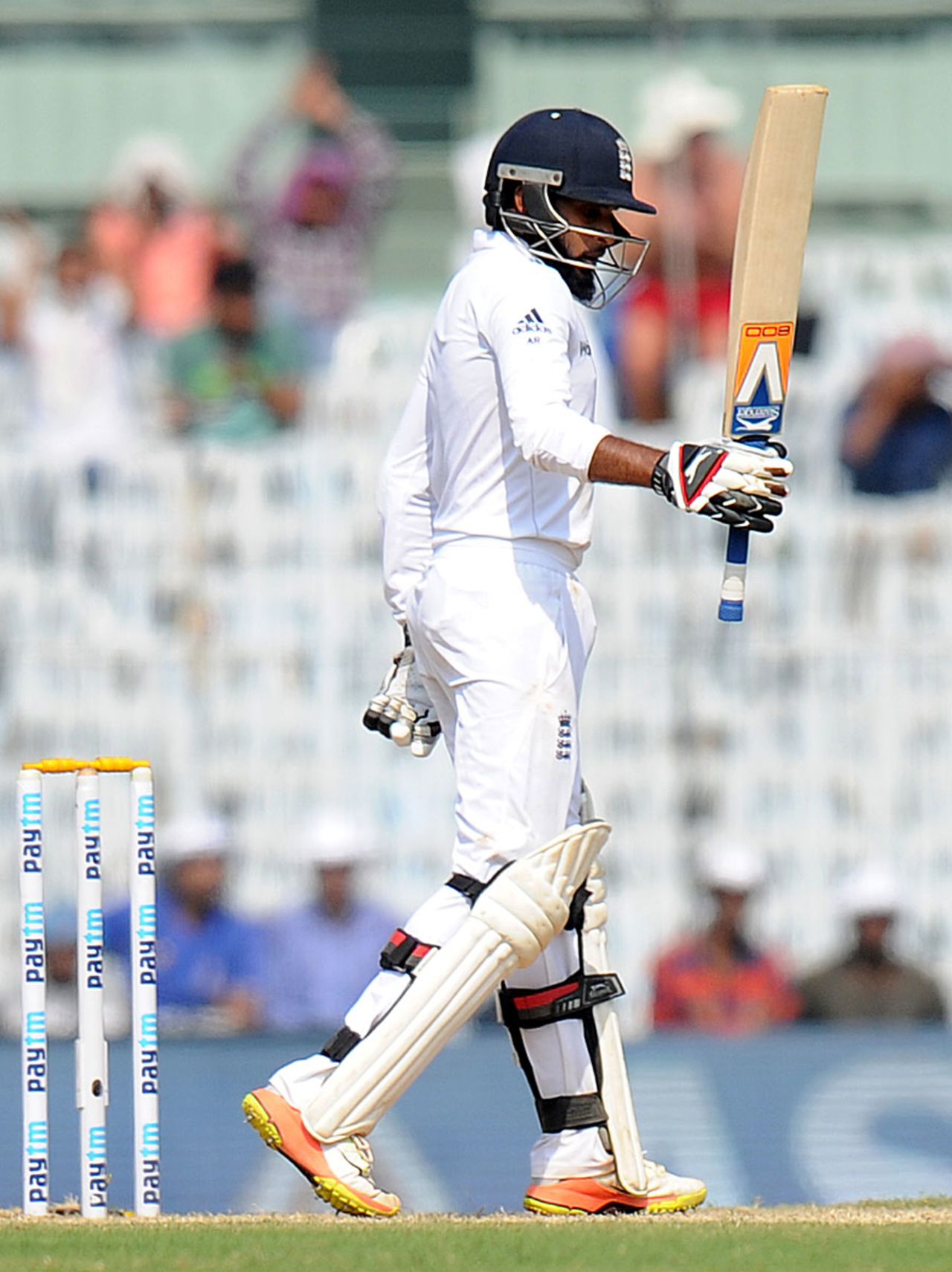 Adil Rashid brought up his second Test fifty, India v England, 5th Test, Chennai, 2nd day, December 17, 2016
