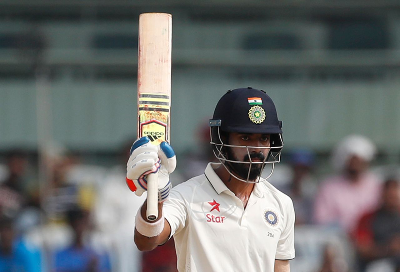 KL Rahul brought up his half-century off 96 balls, India v England, 5th Test, Chennai, 3rd day, December 18, 2016