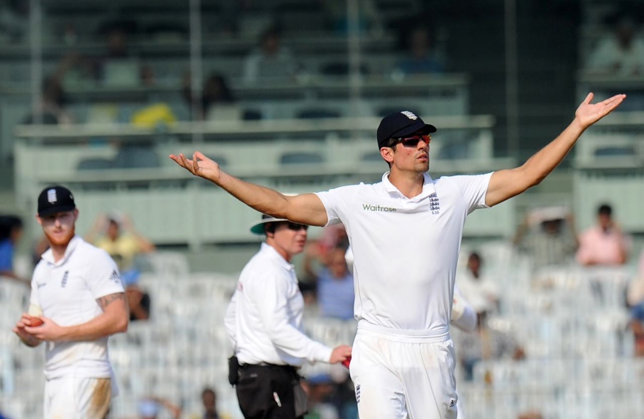 Alastair Cook had a frustrating day, India v England, 5th Test, Chennai, 3rd day, December 18, 2016