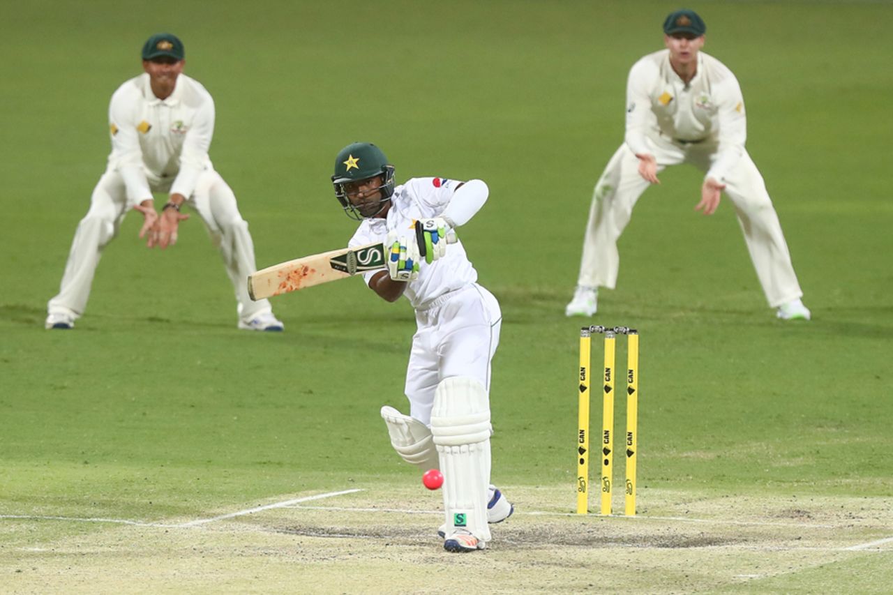 Asad Shafiq drives on the up, Australia v Pakistan, 1st Test, Brisbane, 4th day, December 18, 2016