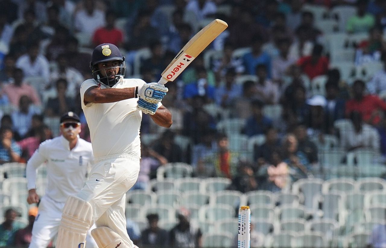 R Ashwin pulls behind square leg, India v England, 5th Test, Chennai, 3rd day, December 18, 2016