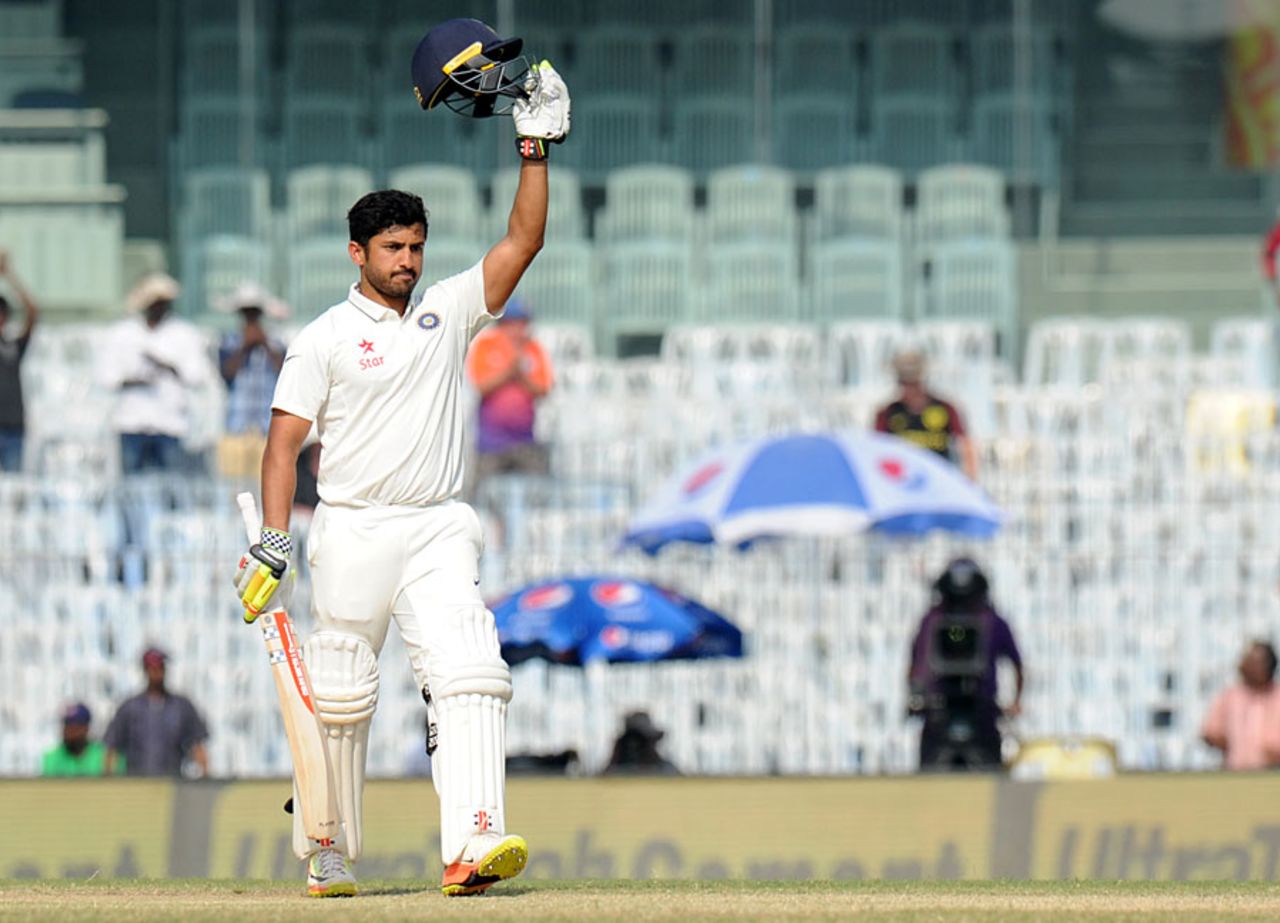 Karun Nair converted his maiden hundred into a triple ton, India v England, 5th Test, Chennai, 3rd day, December 18, 2016