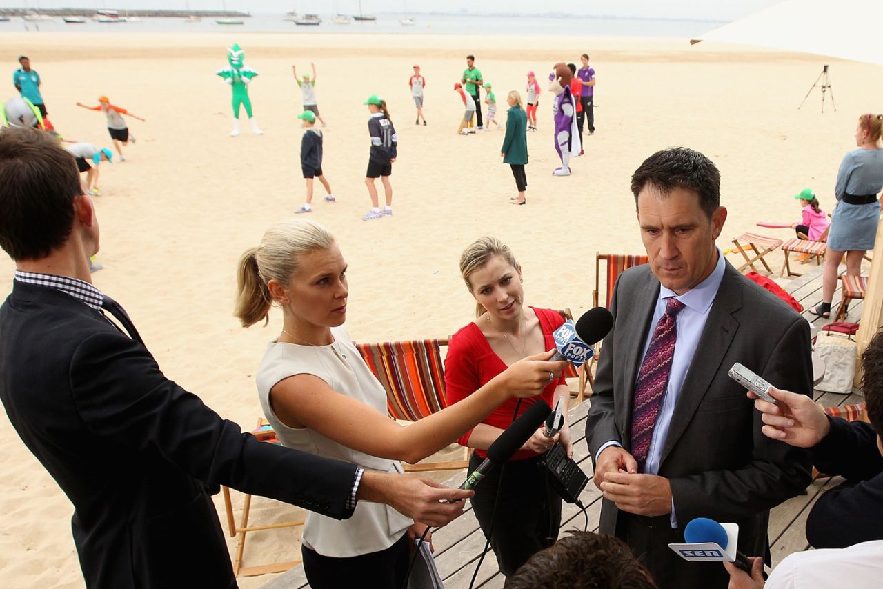 James Sutherland speaks to the media ahead of the BBL, Melbourne, December 18, 2013