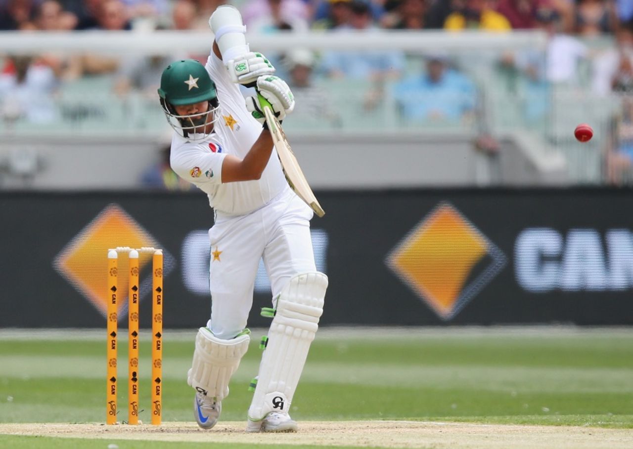 Azhar Ali drives down the ground, Australia v Pakistan, 2nd Test, 1st day, Melbourne, December 26, 2016