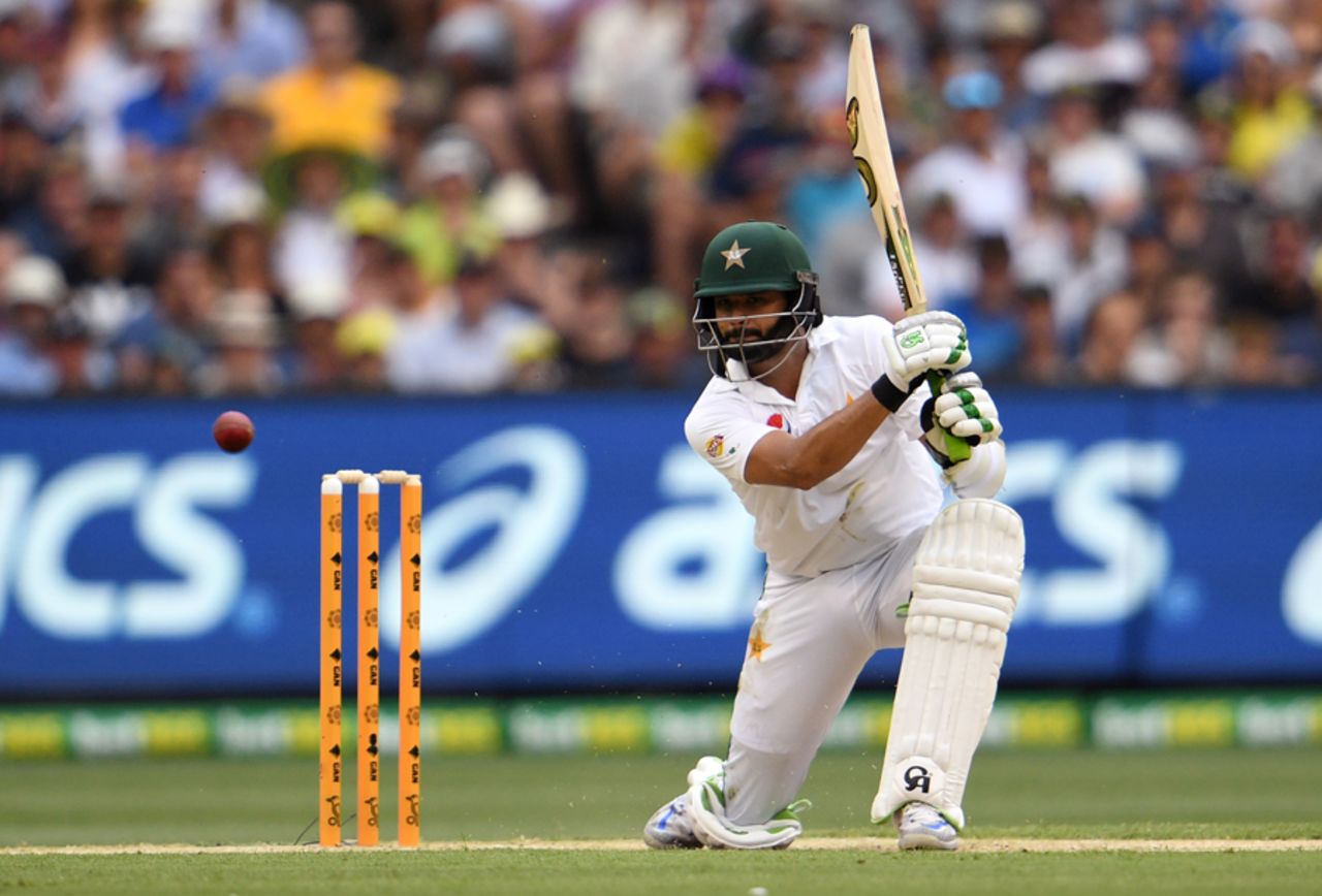 Azhar Ali leans into a cover drive, Australia v Pakistan, 2nd Test, 1st day, Melbourne, December 26, 2016