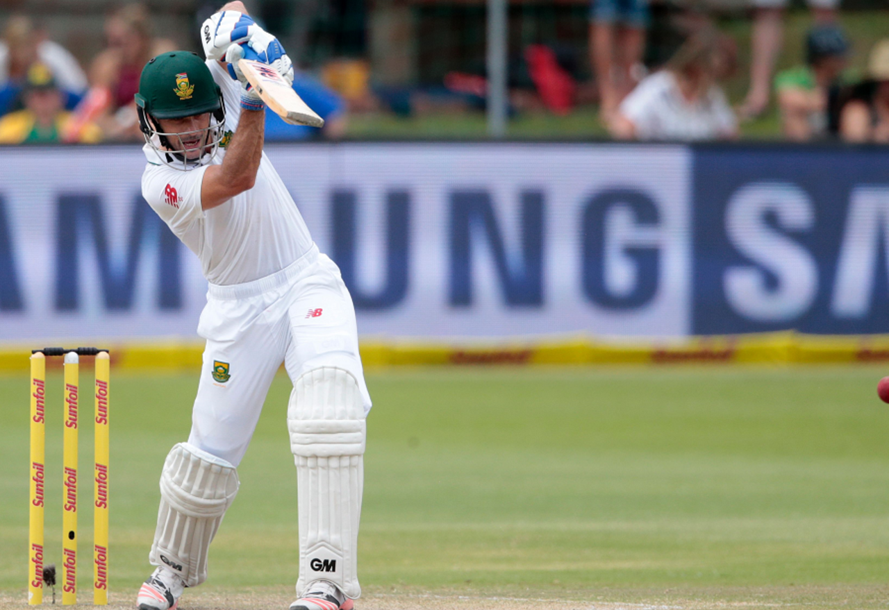 Stephen Cook punches the ball straight, South Africa v Sri Lanka, 1st Test, Port Elizabeth, 3rd day, December 28, 2016