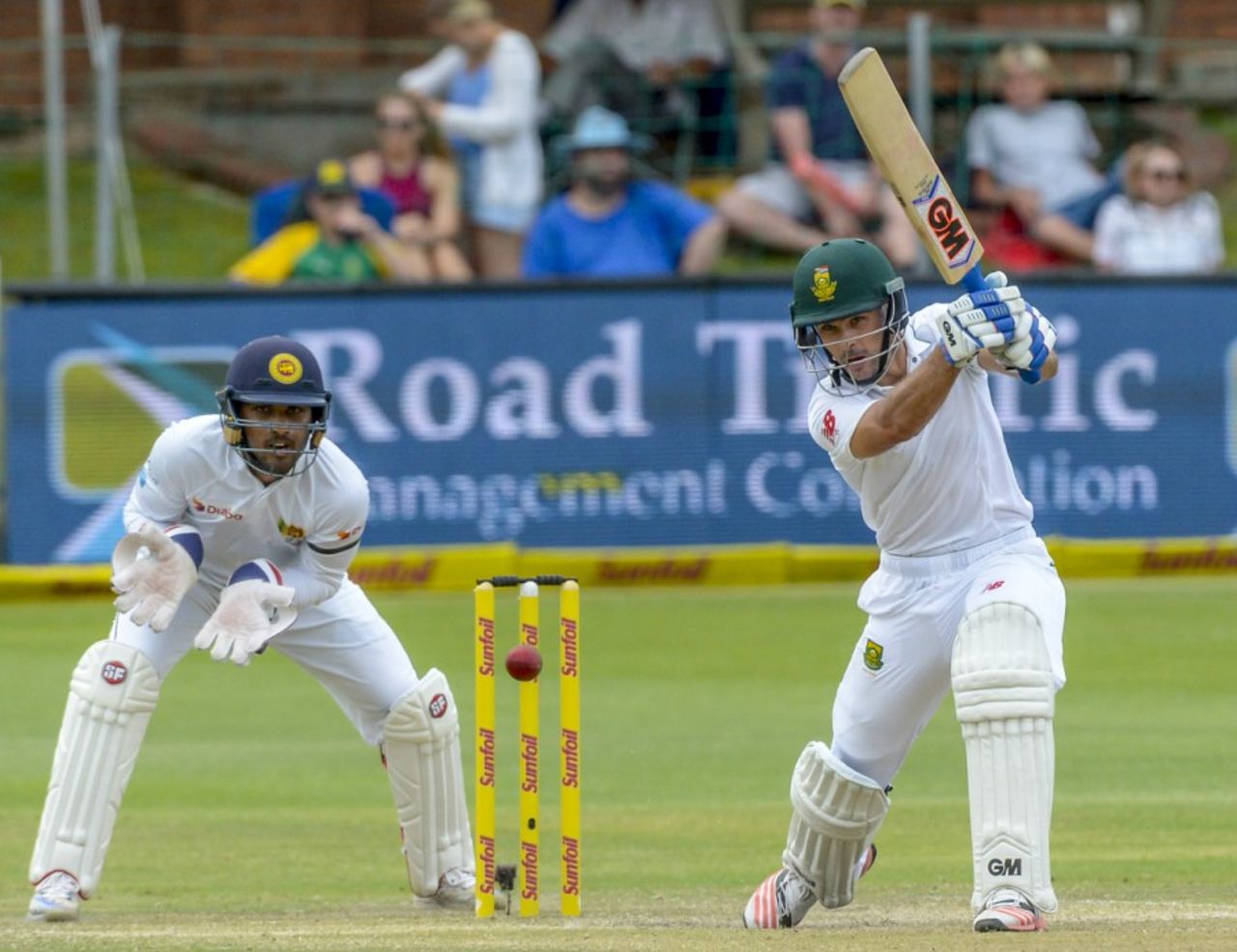 Stephen Cook hammers one through mid-off, South Africa v Sri Lanka, 1st Test, Port Elizabeth, 3rd day, December 28, 2016