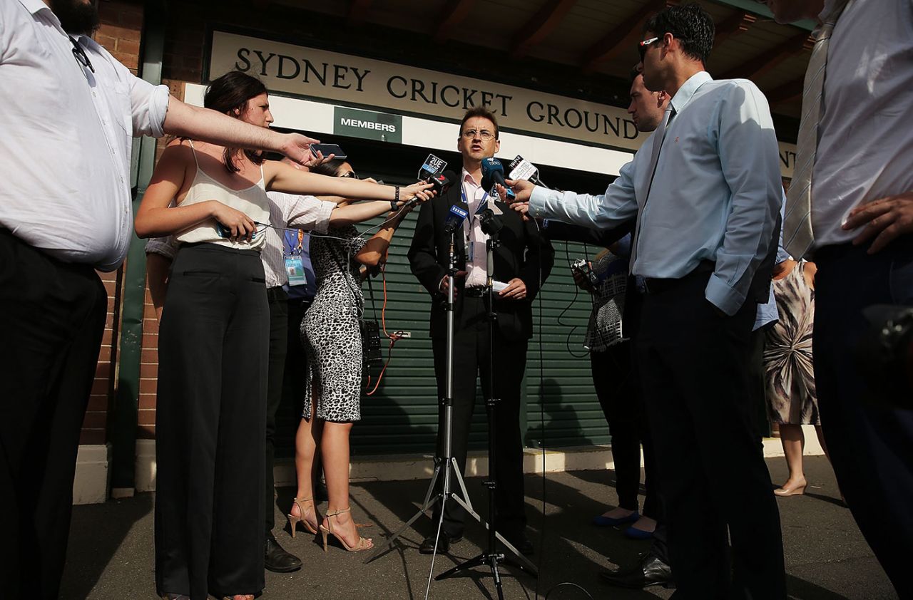 Cricket NSW CEO Andrew Jones speaks to the media, SCG, November 25, 2014