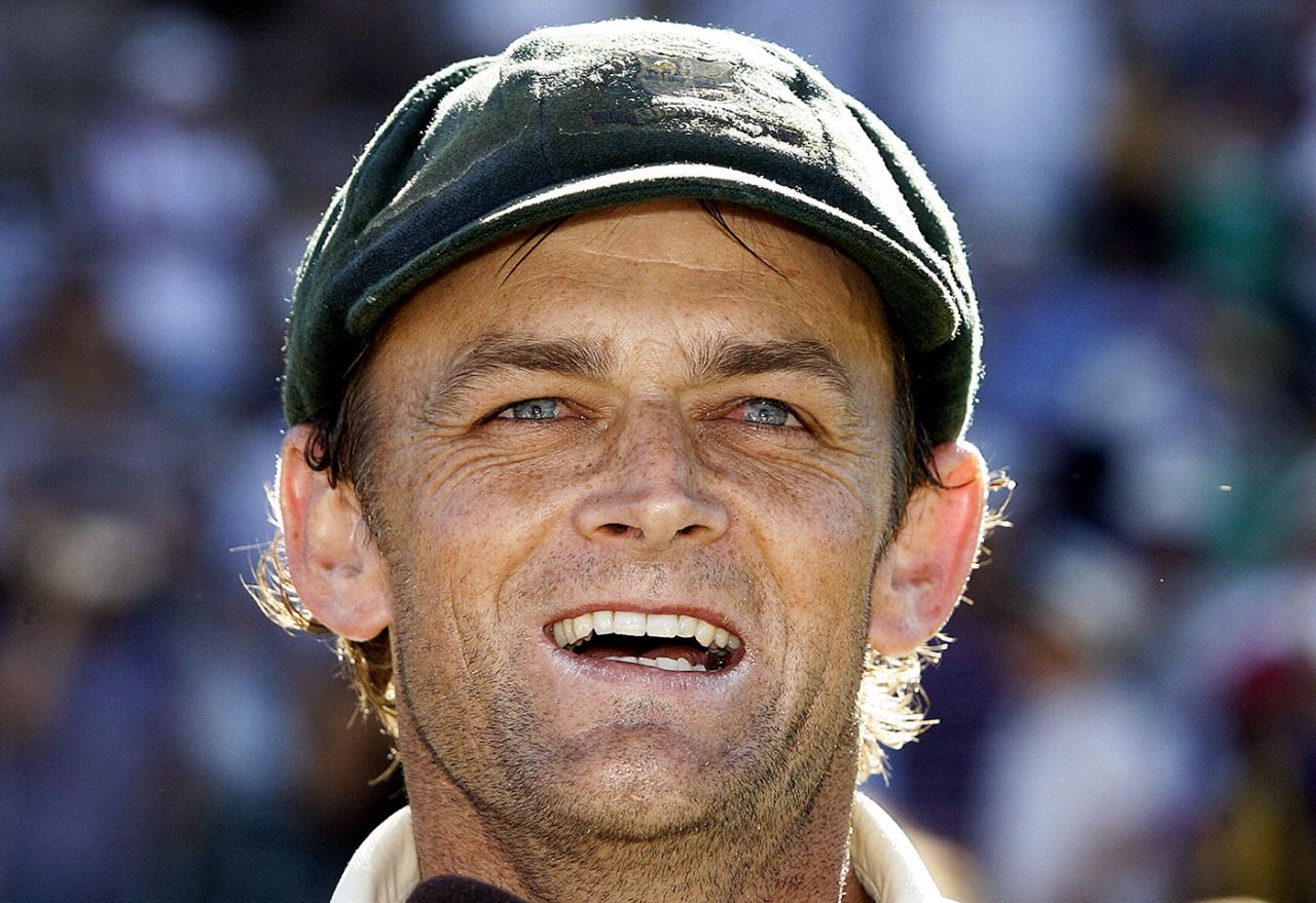 Adam Gilchrist smiles, Australia v India, 4th Test, Adelaide, 5th day, January 28, 2008
