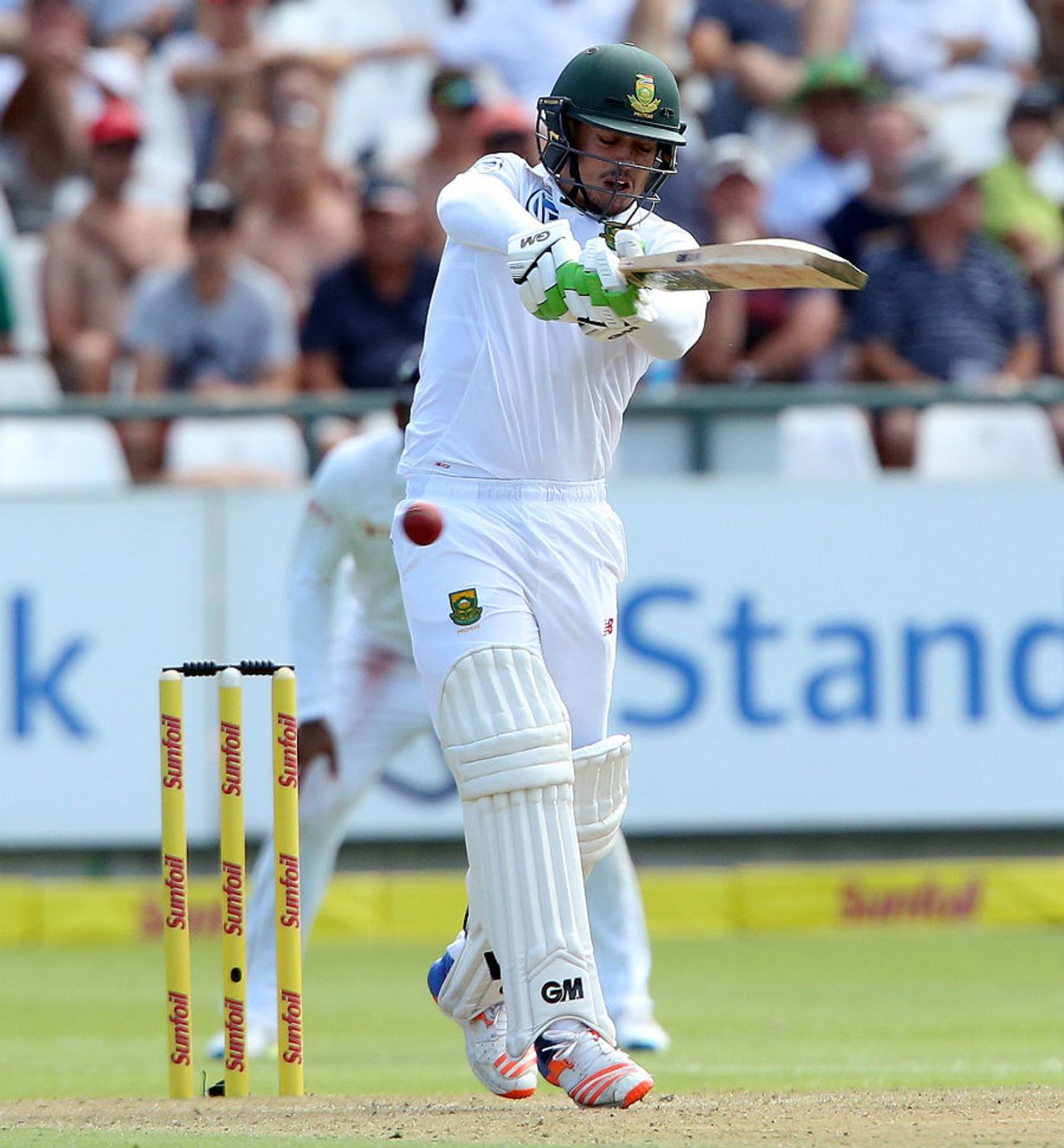 Quinton de Kock rode some early luck to compile a brisk half-century, South Africa v Sri Lanka, 2nd Test, Cape Town, January 2, 2017
