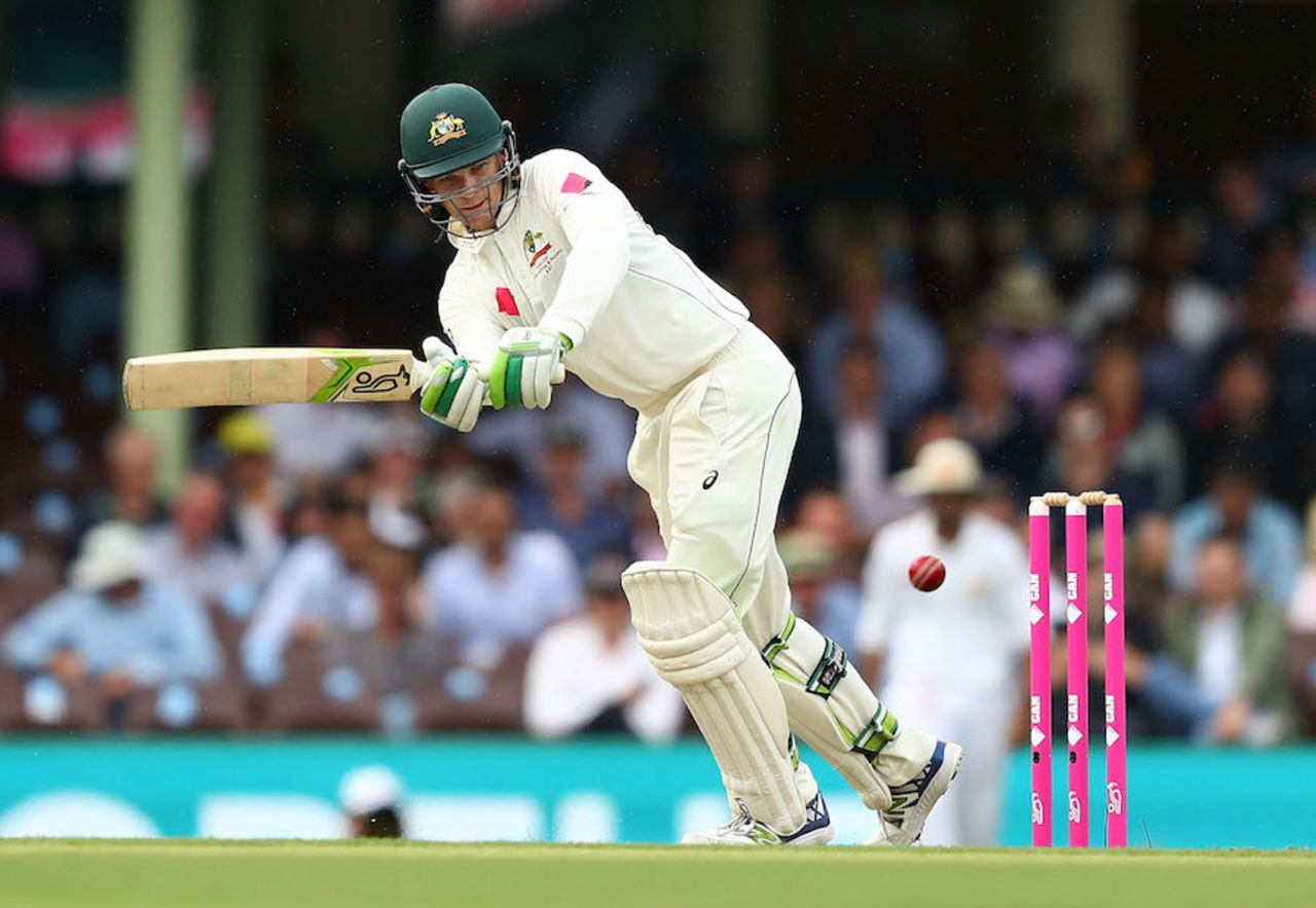 Peter Handscomb works the ball away, Australia v Pakistan, 3rd Test, Sydney, 1st day, January 3, 2017