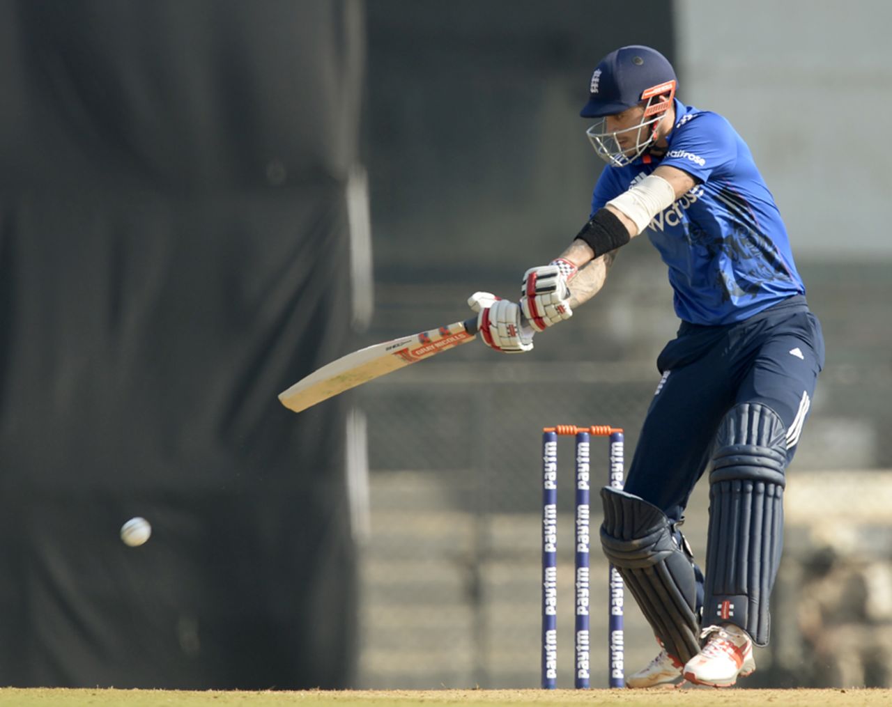 Alex Hales plays a cut shot, India A v England XI, Mumbai, January 12, 2017
