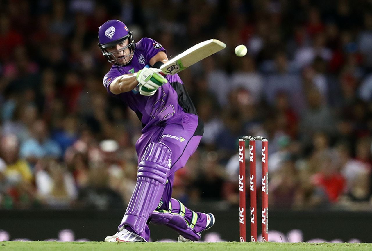 Ben McDermott hit the first century of the 2016-17 Big Bash League, Melbourne Renegades v Hobart Hurricanes, BBL 2016-17, Melbourne, January 12, 2017