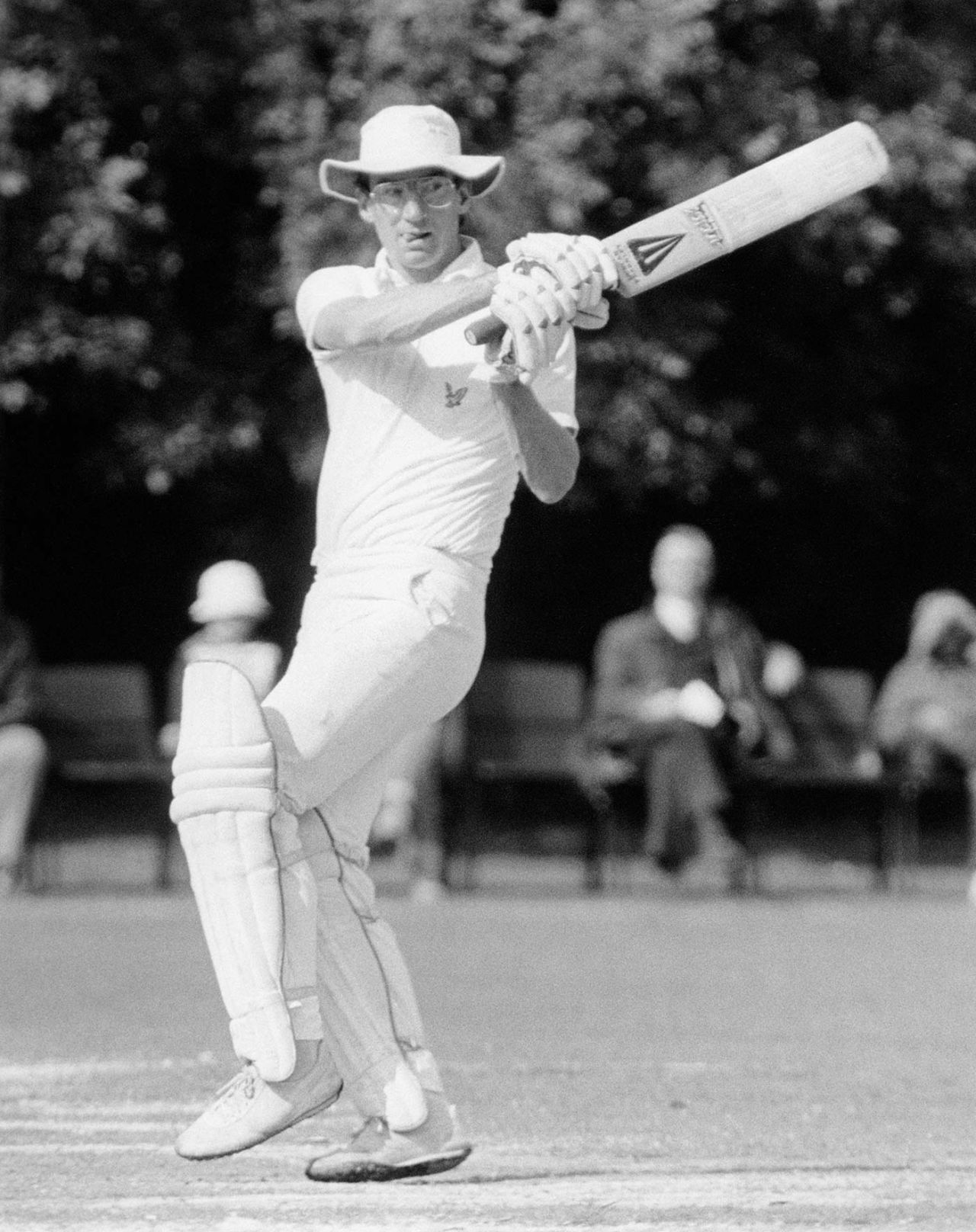 Peter Roebuck bats in a benefit match for Ian Botham Finchley Cricket Club, London