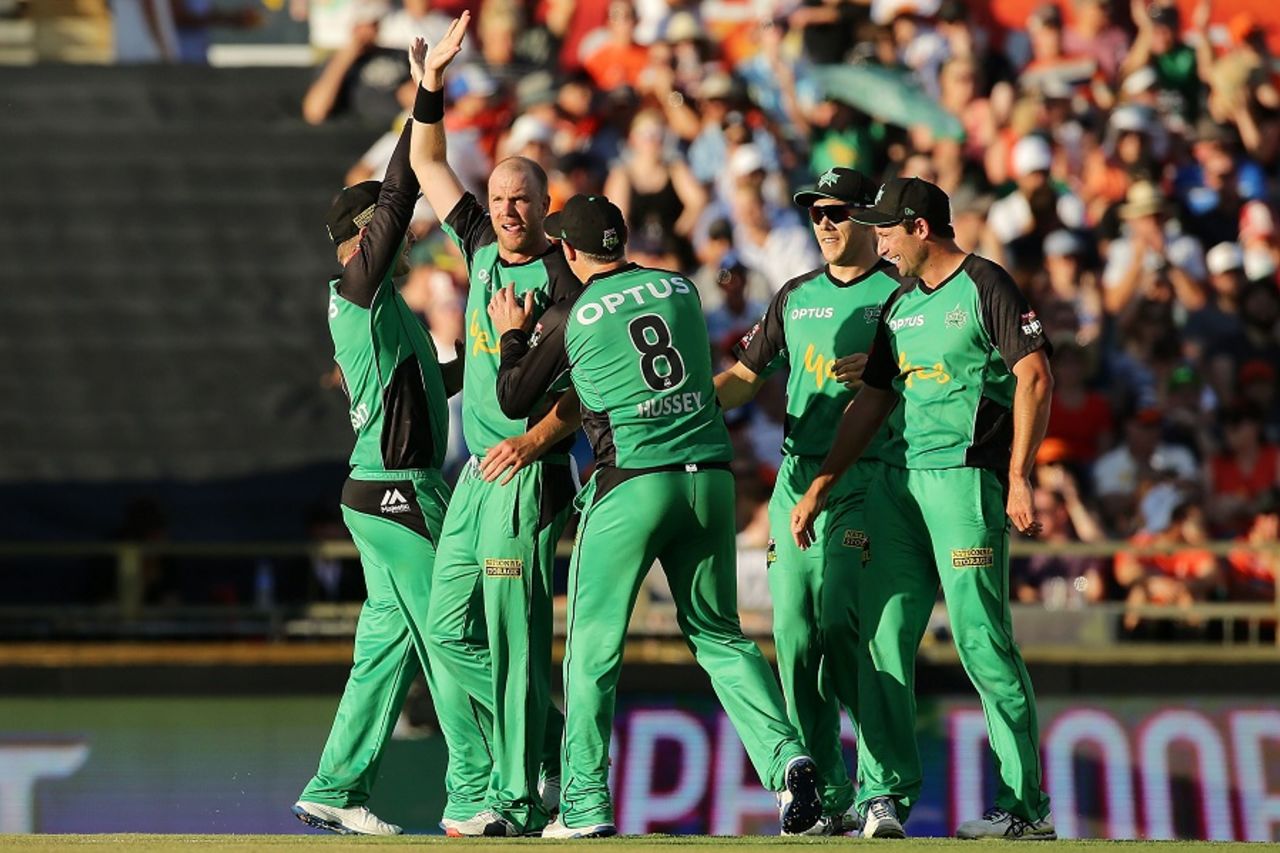 Michael Beer took 2 for 12 in his four-over quota, Perth Scorchers v Melbourne Stars, Big Bash League 2016-17, Perth, January 14, 2017
