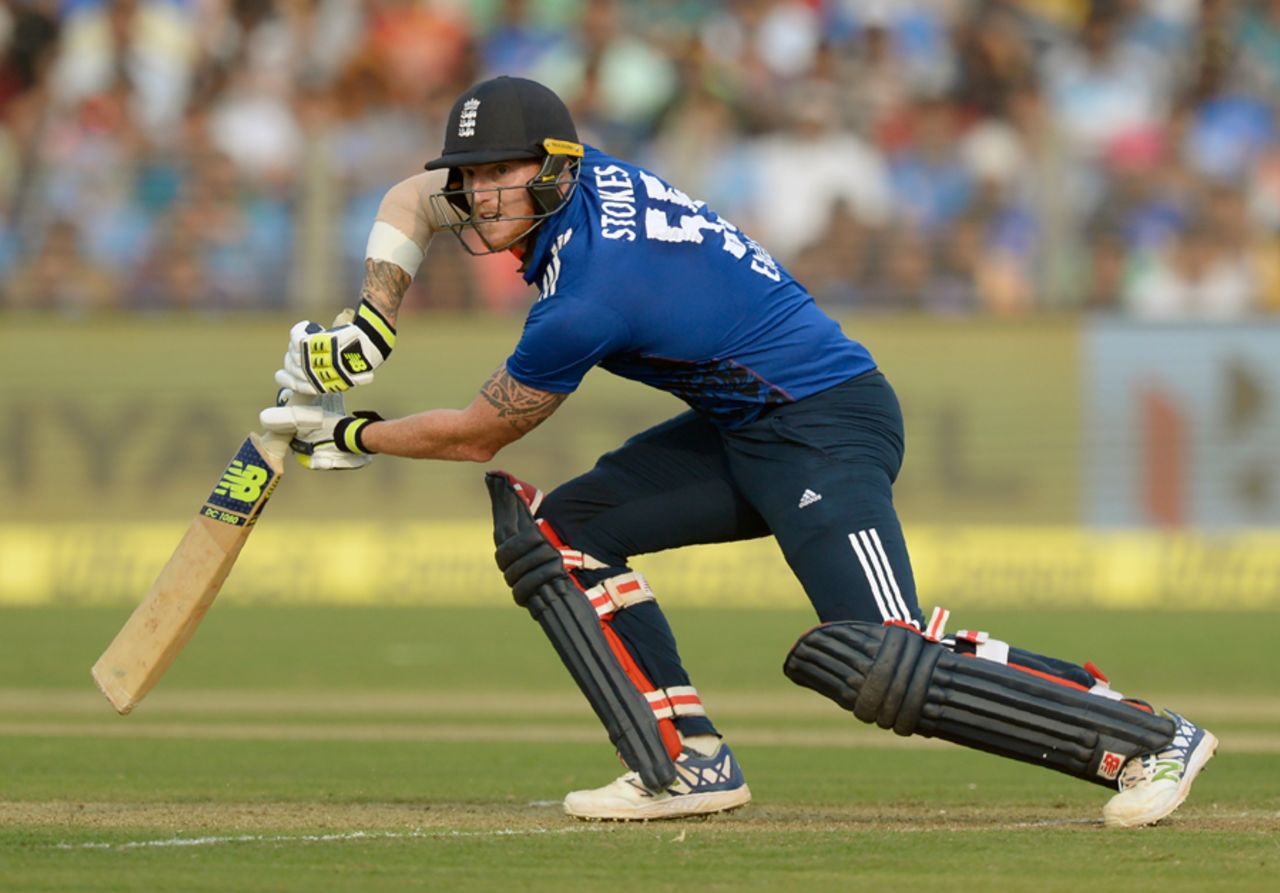 Ben Stokes threads one through point, India v England, 1st ODI, Pune, January 15, 2017