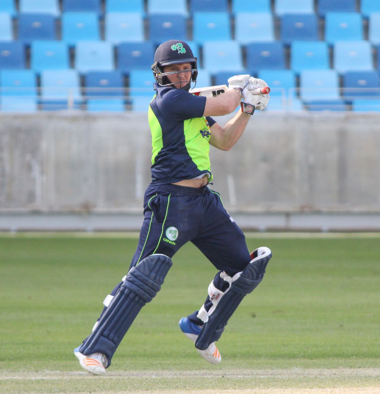 Gary Wilson gets on his toes to cut his first boundary over backward point, Ireland v Scotland, Desert T20, 2nd semi-final, Dubai, January 20, 2017