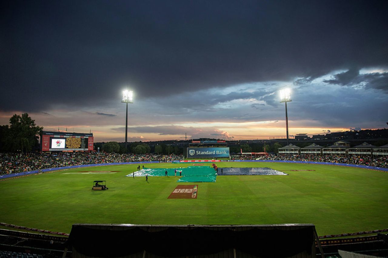Rain caused a significant delay to the opening T20, South Africa v Sri Lanka, 1st T20I, Centurion, January 20, 2017