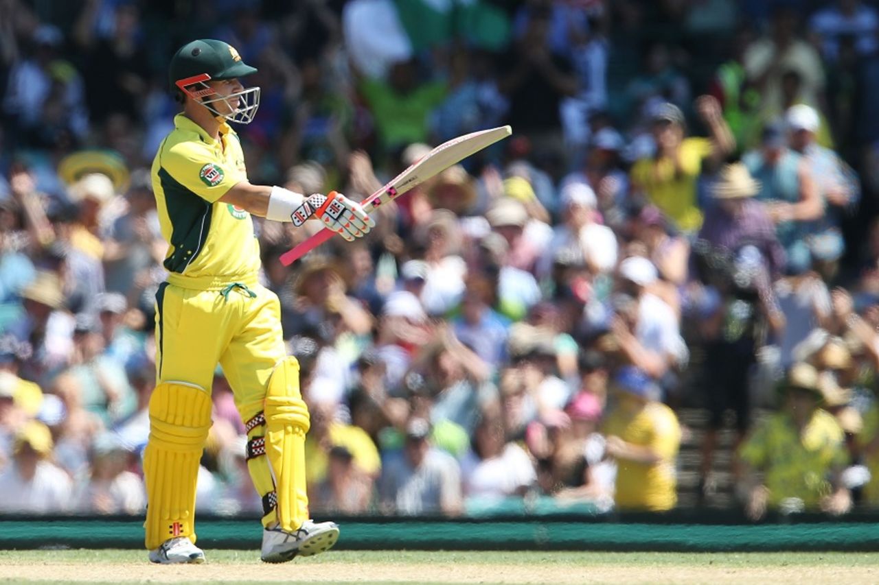 David Warner reached his fifty in 35 deliveries, Australia v Pakistan, 4th ODI, Sydney, January 22, 2017