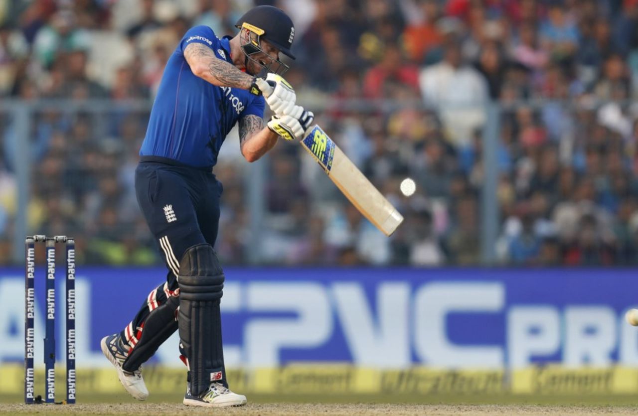 Ben Stokes muscled another fifty, India v England, 3rd ODI, Kolkata, January 22, 2017