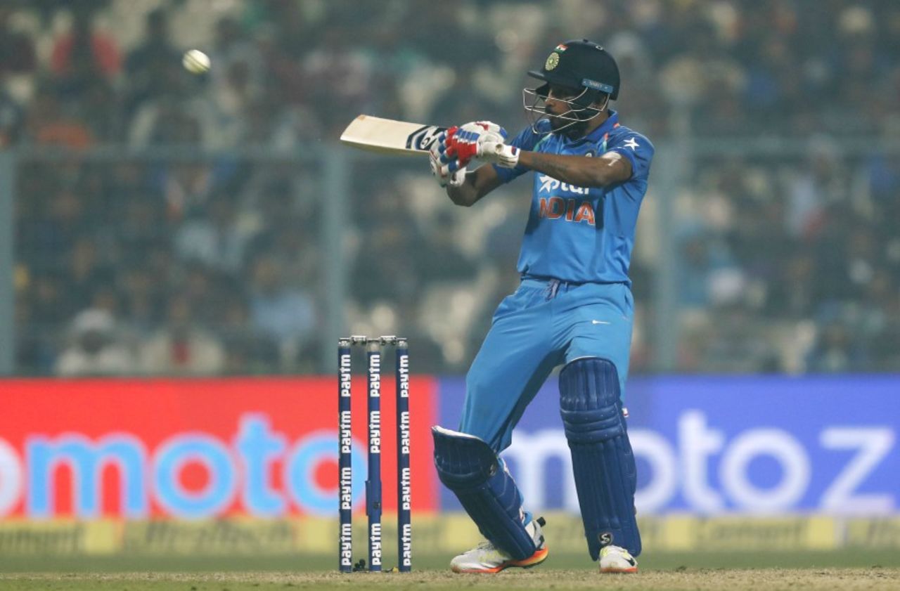 Hardik Pandya hit a belligerent half-century, India v England, 3rd ODI, Kolkata, January 22, 2017